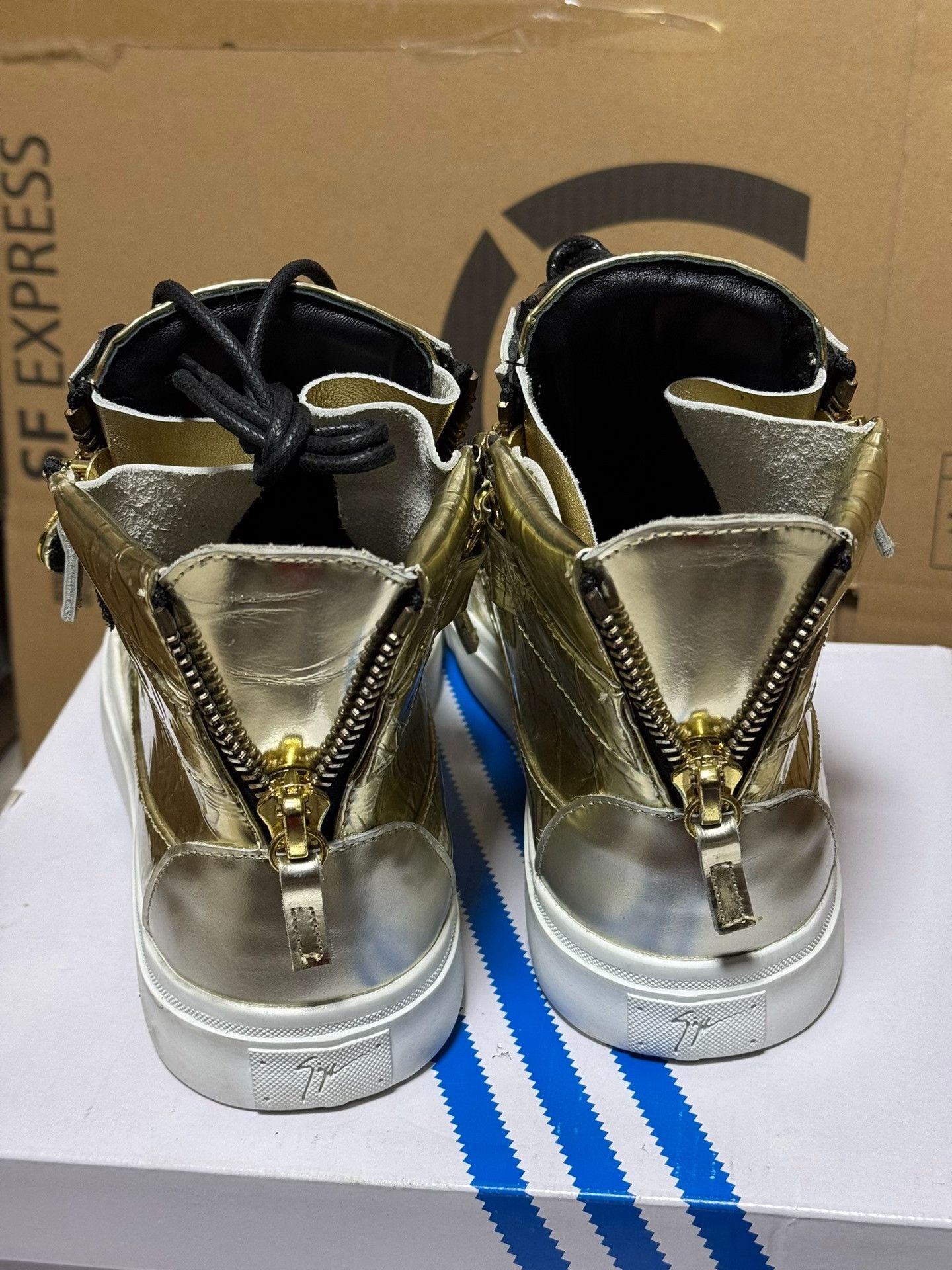 Giuseppe Zanotti Giuseppe Zanotti Gold Hitop Sneakers S Men Size US 10 / EU 43 - 5 Thumbnail