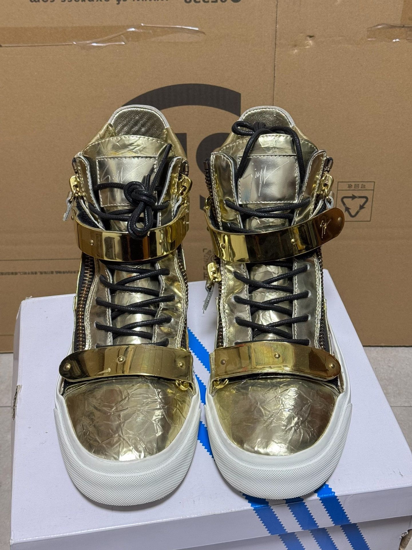 Giuseppe Zanotti Giuseppe Zanotti Gold Hitop Sneakers S Men Size US 10 / EU 43 - 6 Thumbnail
