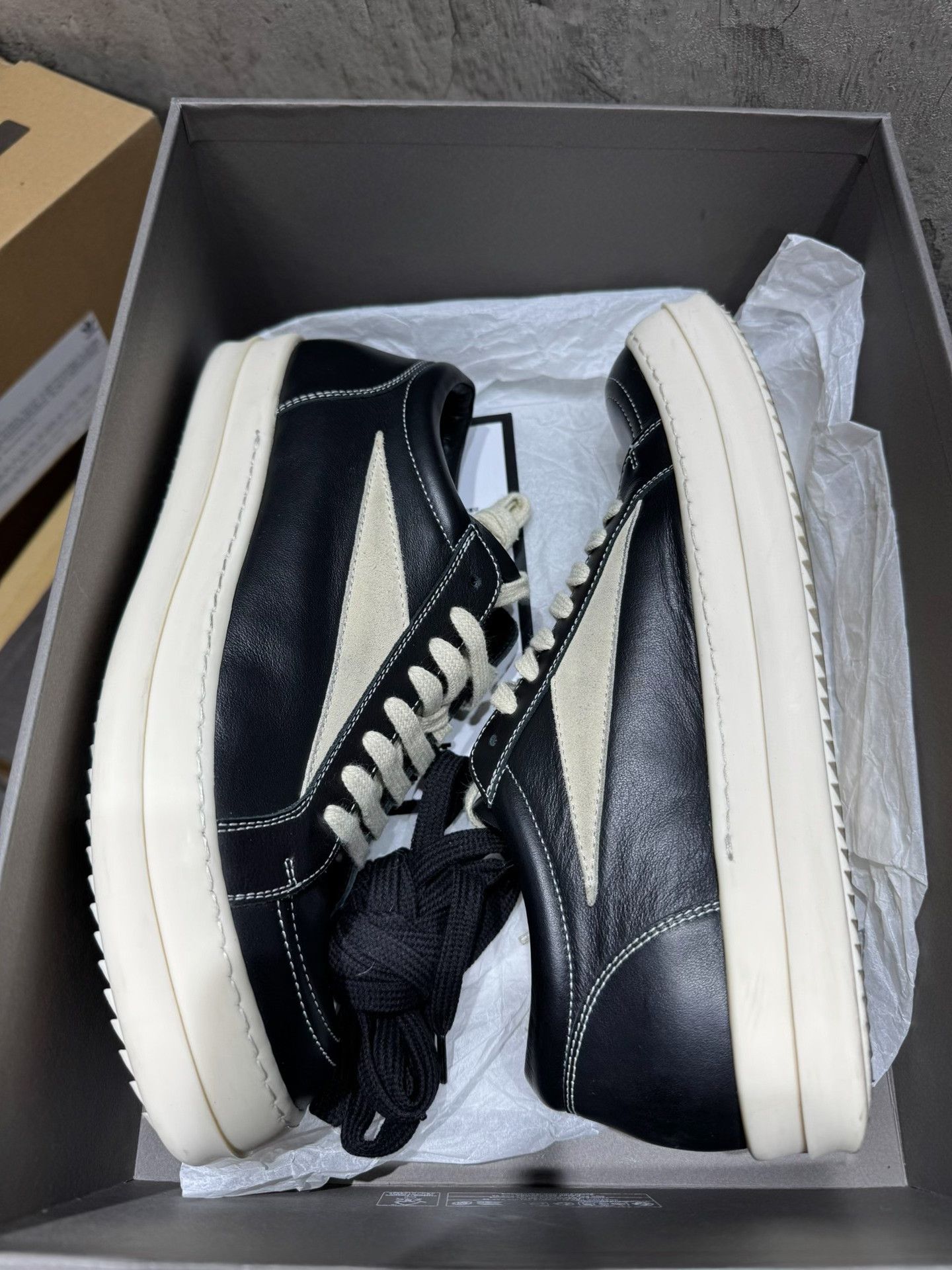 Rick Owens Rick Owens Leather Black Lowtop Sneakers 41 Men Size US 8.5 / EU 41-42 - 3 Thumbnail