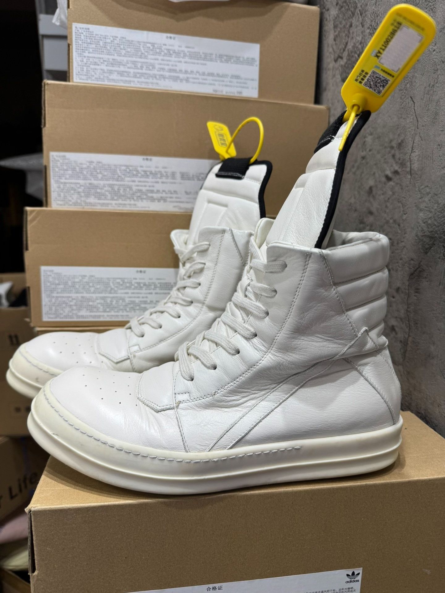 Rick Owens Rick Owens White Hitop Sneakers 41 Men Size US 8.5 / EU 41-42 - 3 Thumbnail