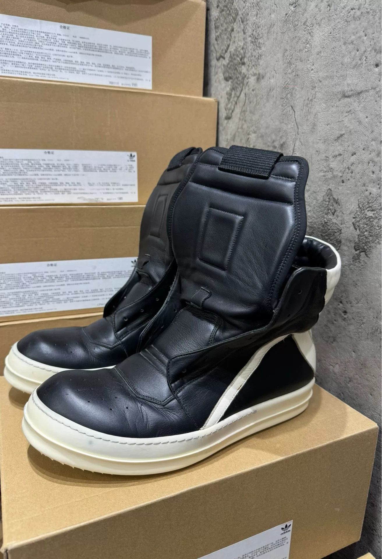Rick Owens Rick Owens Leather Black Hitop Sneakers 40 Men Size US 7.5 / EU 40-41 - 8 Thumbnail