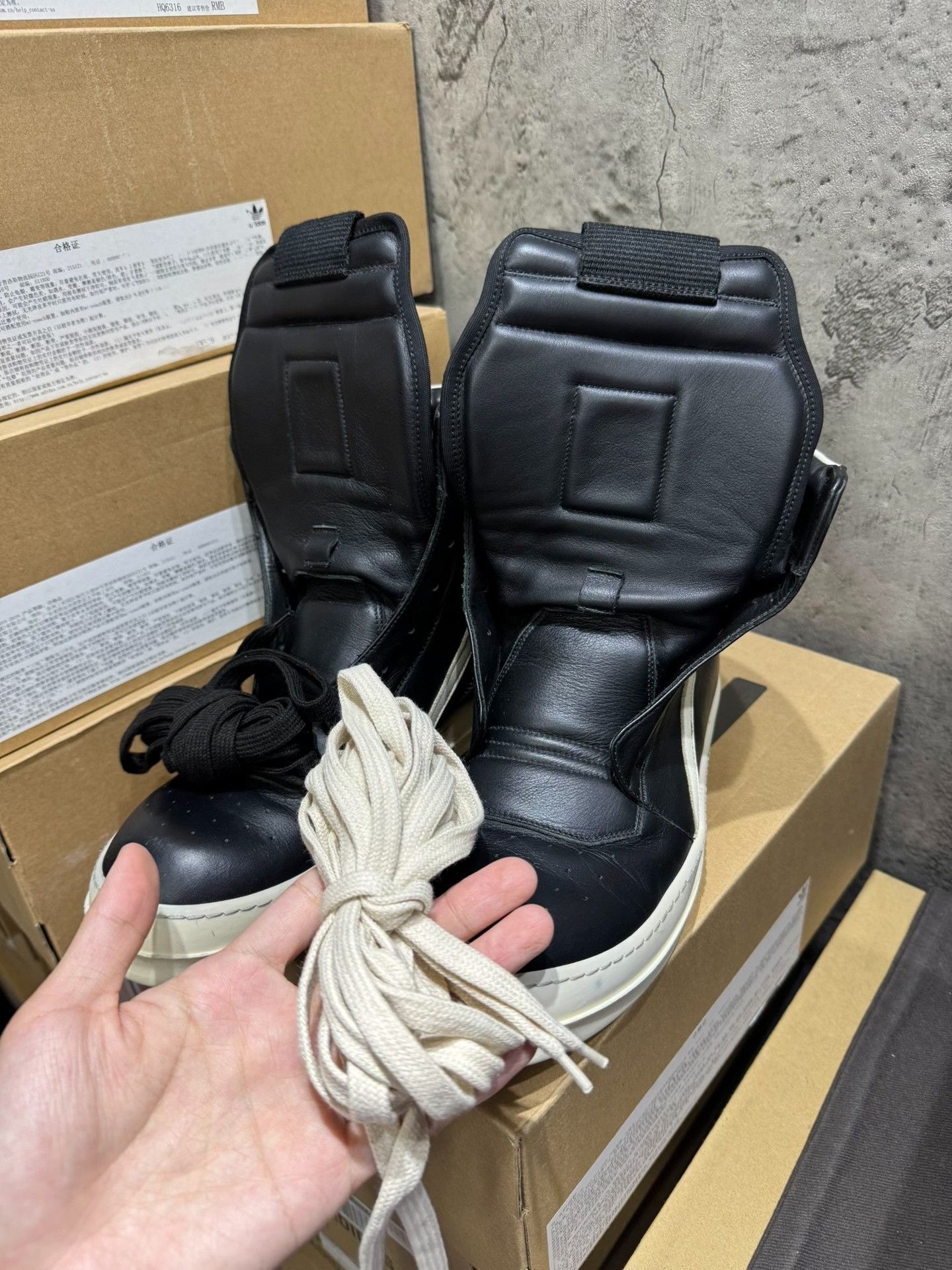 Rick Owens Rick Owens Leather Black Hitop Sneakers 40 Men Size US 7.5 / EU 40-41 - 5 Thumbnail