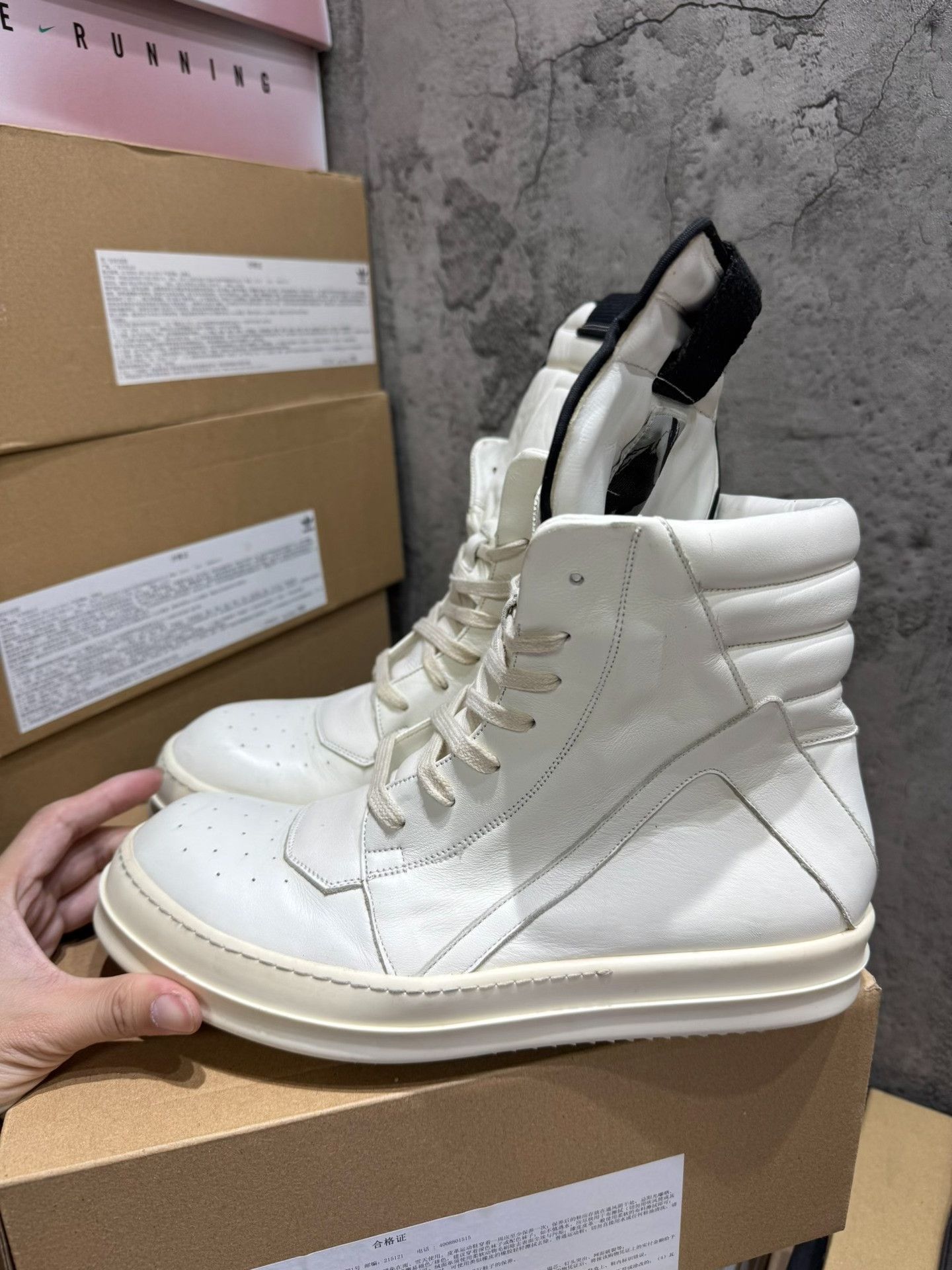 Rick Owens Rick Owens White Hitop Sneakers 41 Men Size US 8.5 / EU 41-42 - 4 Thumbnail