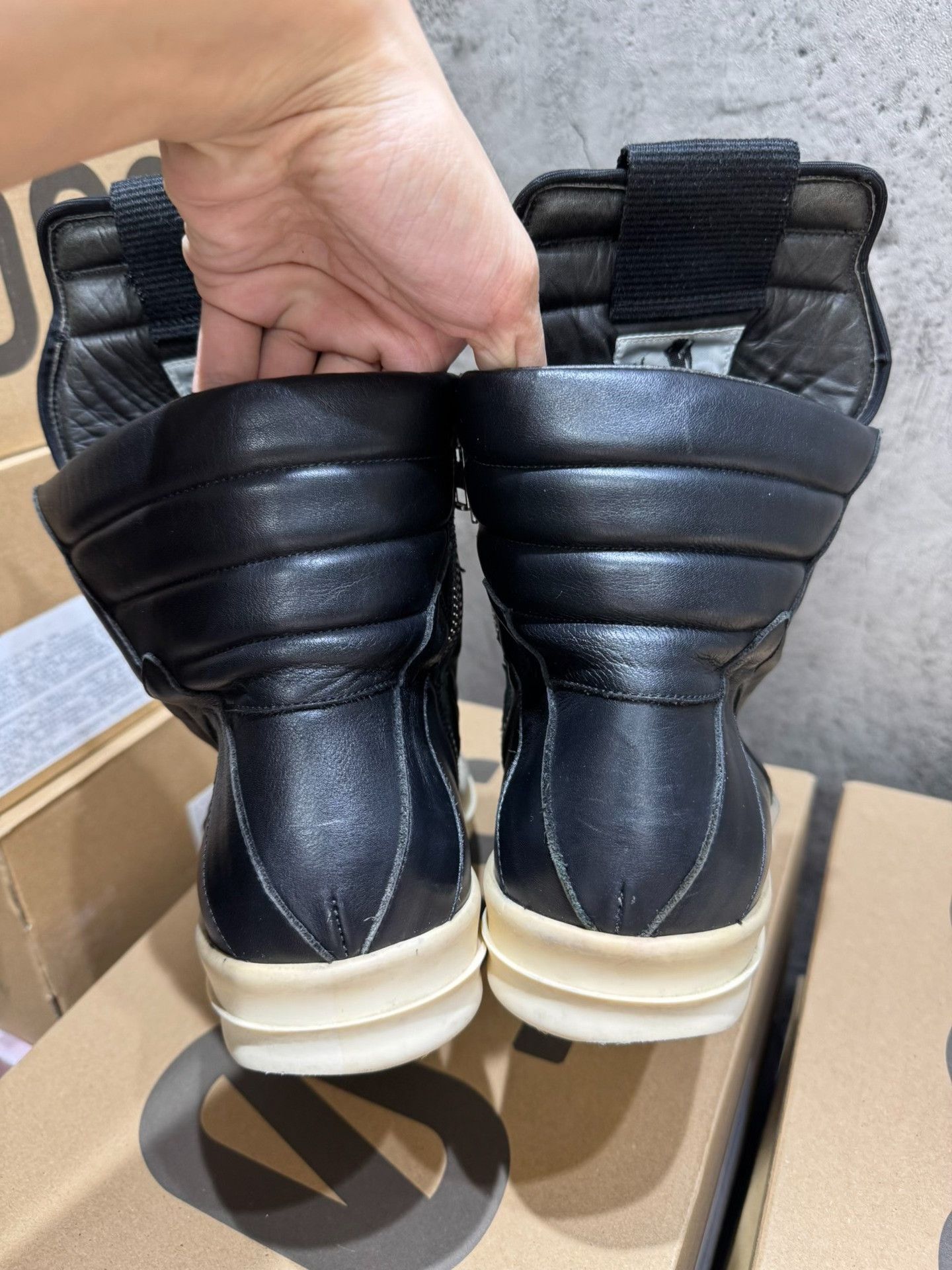 Rick Owens Rick Owens Leather Black Hitop Sneakers 41 Men Size US 8.5 / EU 41-42 - 3 Thumbnail