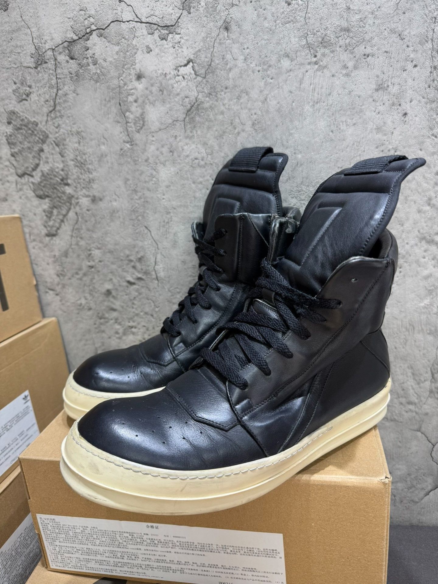 Rick Owens Rick Owens Leather Black Hitop Sneakers 41 Men Size US 8.5 / EU 41-42 - 9 Thumbnail