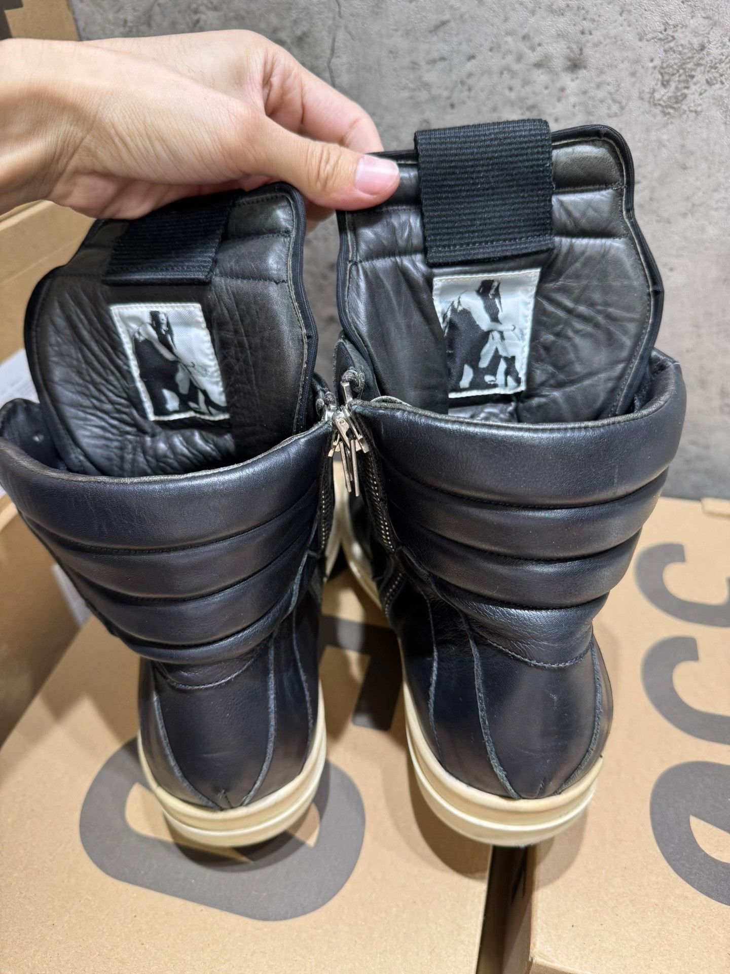 Rick Owens Rick Owens Leather Black Hitop Sneakers 41 Men Size US 8.5 / EU 41-42 - 8 Thumbnail
