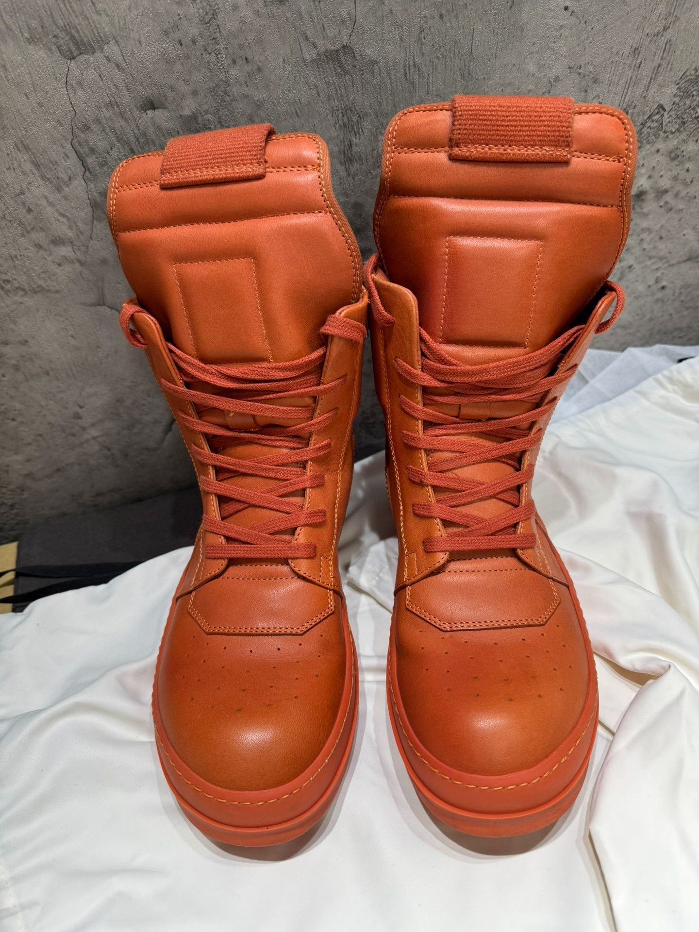 Rick Owens Rick Owens Leather Orange Hitop Sneakers 40 Men Size US 7.5 / EU 40-41 - 5 Thumbnail
