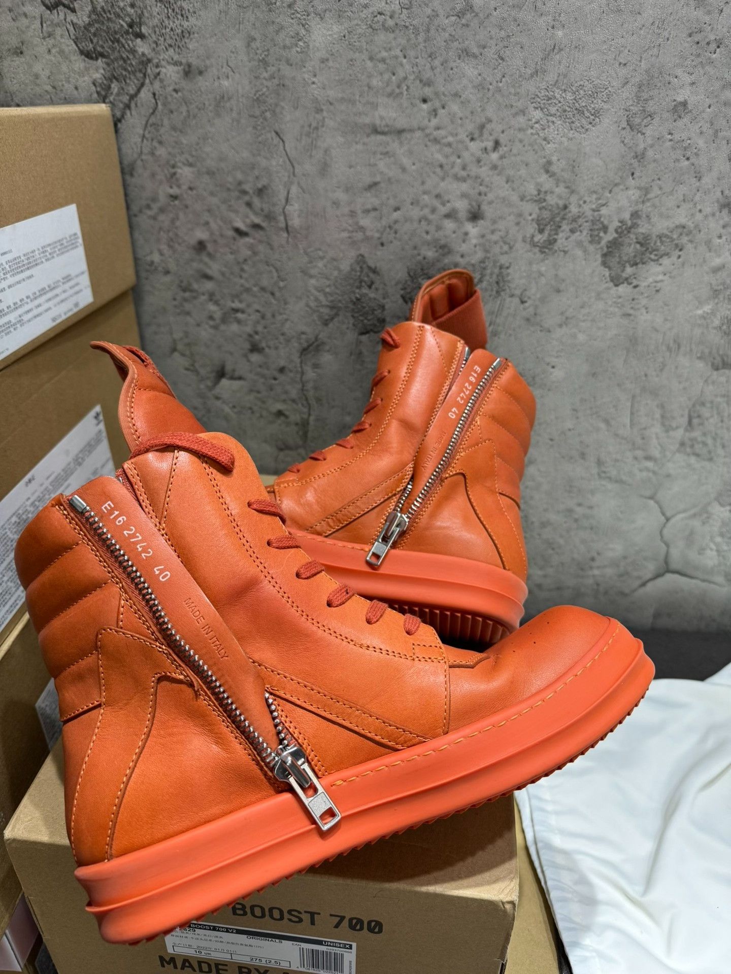 Rick Owens Rick Owens Leather Orange Hitop Sneakers 40 Men Size US 7.5 / EU 40-41 - 7 Thumbnail