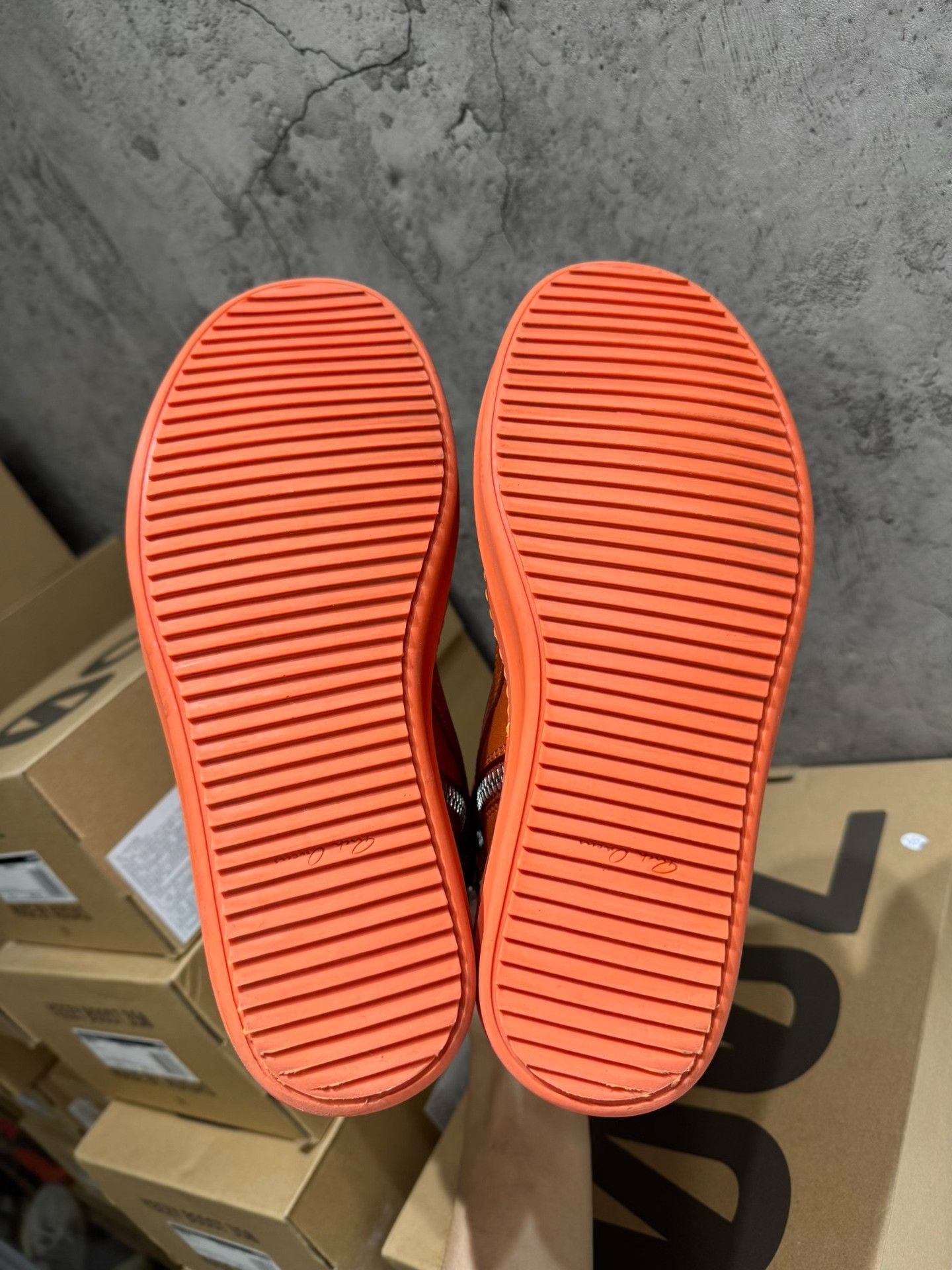 Rick Owens Rick Owens Leather Orange Hitop Sneakers 40 Men Size US 7.5 / EU 40-41 - 8 Thumbnail