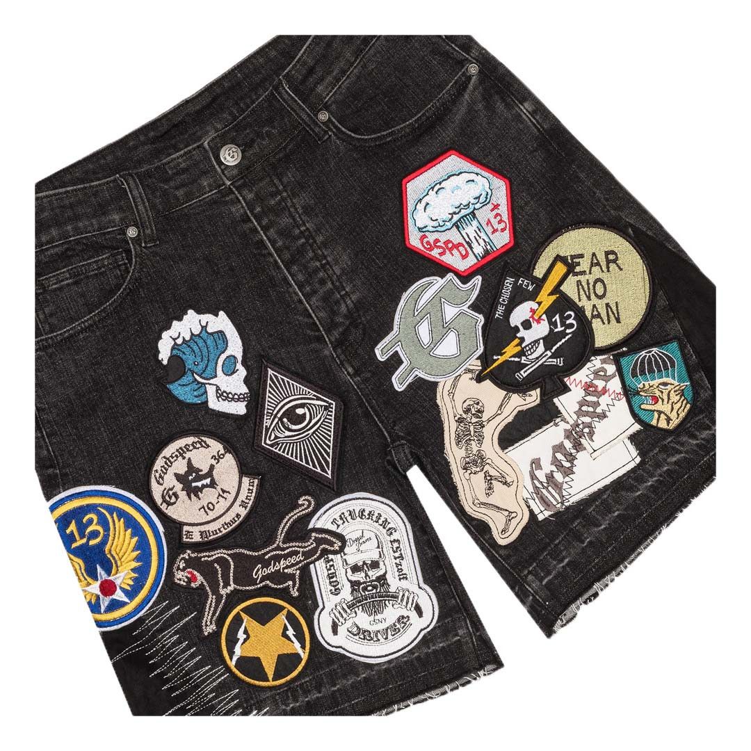 Godspeed Patchwork Denim Shorts V2 Black Size US 32 / EU 48 - 3 Thumbnail