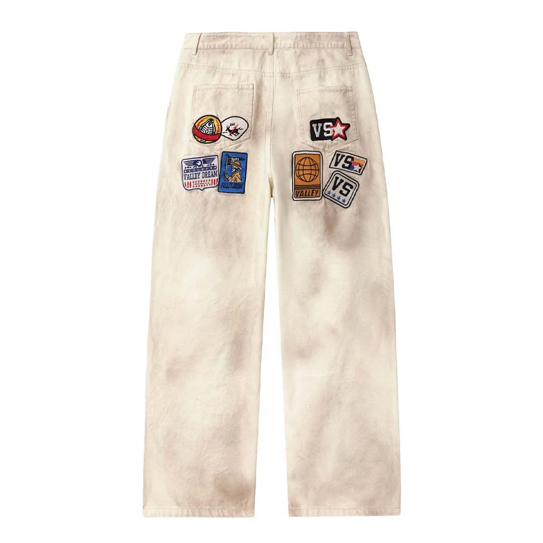 Vale Forever 1980s Painters Baggy Pants 'Cream' Size US 36 / EU 52 - 2 Thumbnail