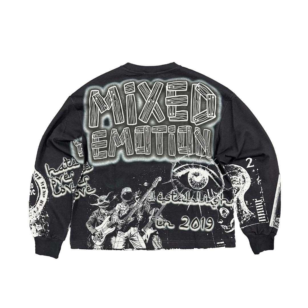 Other Mixed Emotions Astro Long Sleeve Black Tee Size US XXL / EU 58 / 5 - 2 Thumbnail