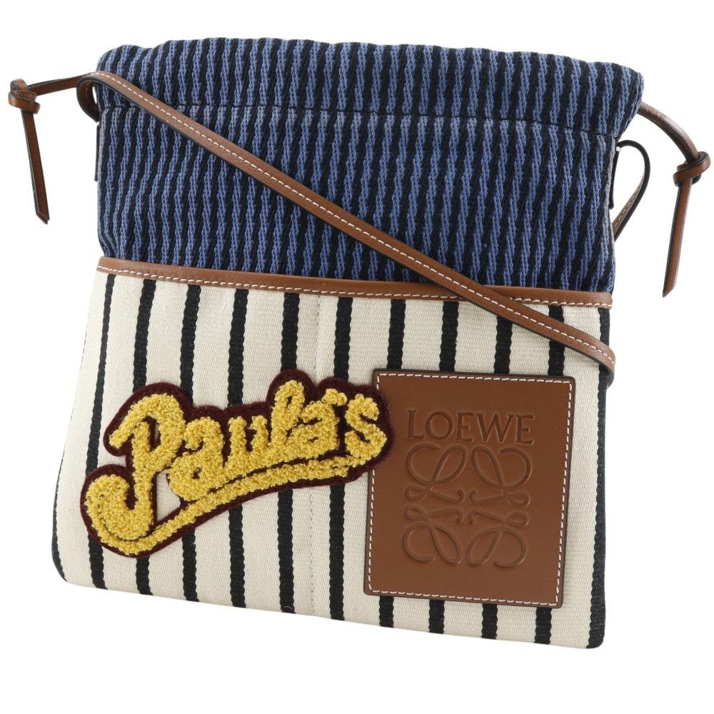 Loewe Loewe Loewe Paula’s Ibiza Stripe Canvas Shoulder Bag Textile Crossbody Bag DUTY FREE for USA Size ONE SIZE - 2 Thumbnail