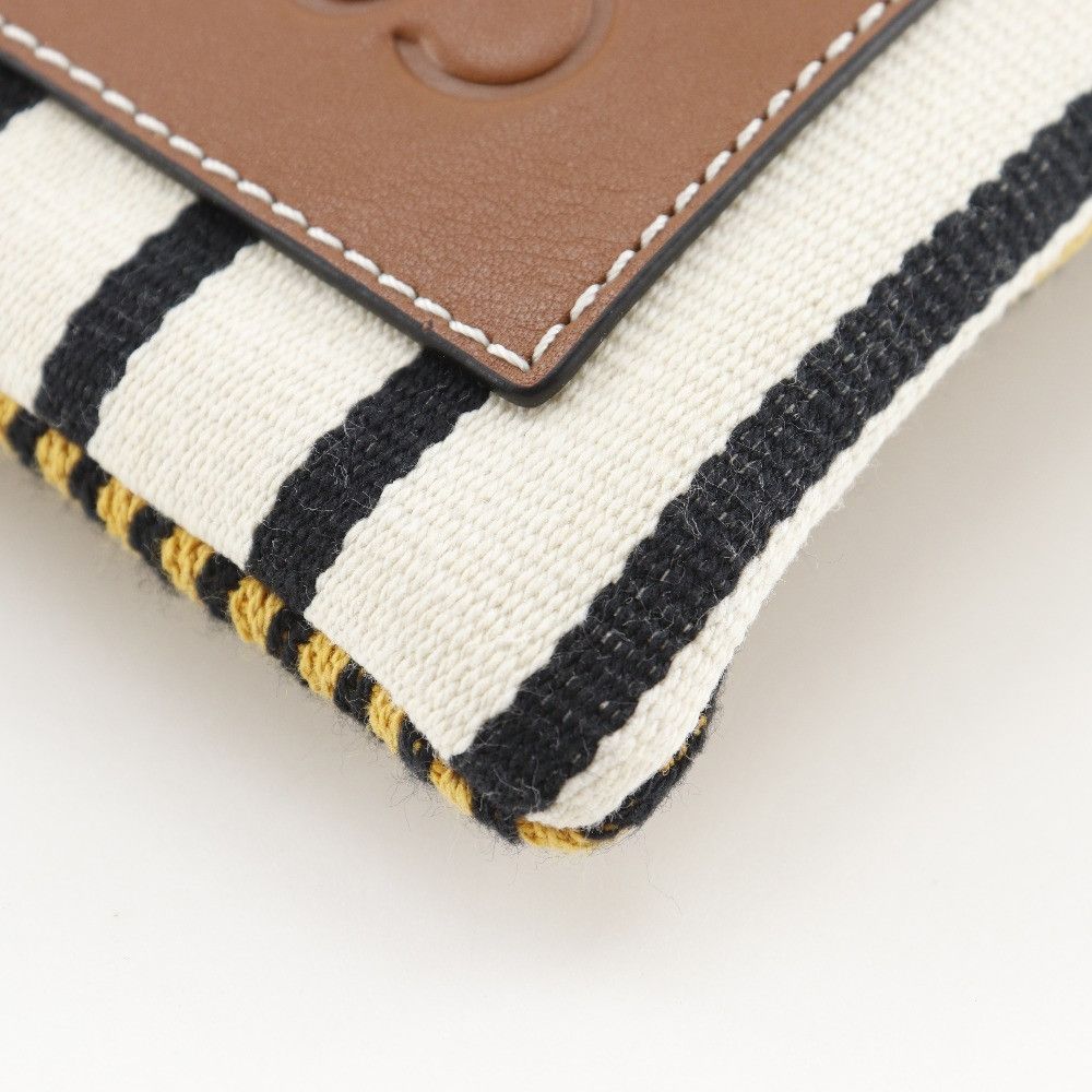Loewe Loewe Loewe Paula’s Ibiza Stripe Canvas Shoulder Bag Textile Crossbody Bag DUTY FREE for USA Size ONE SIZE - 5 Thumbnail