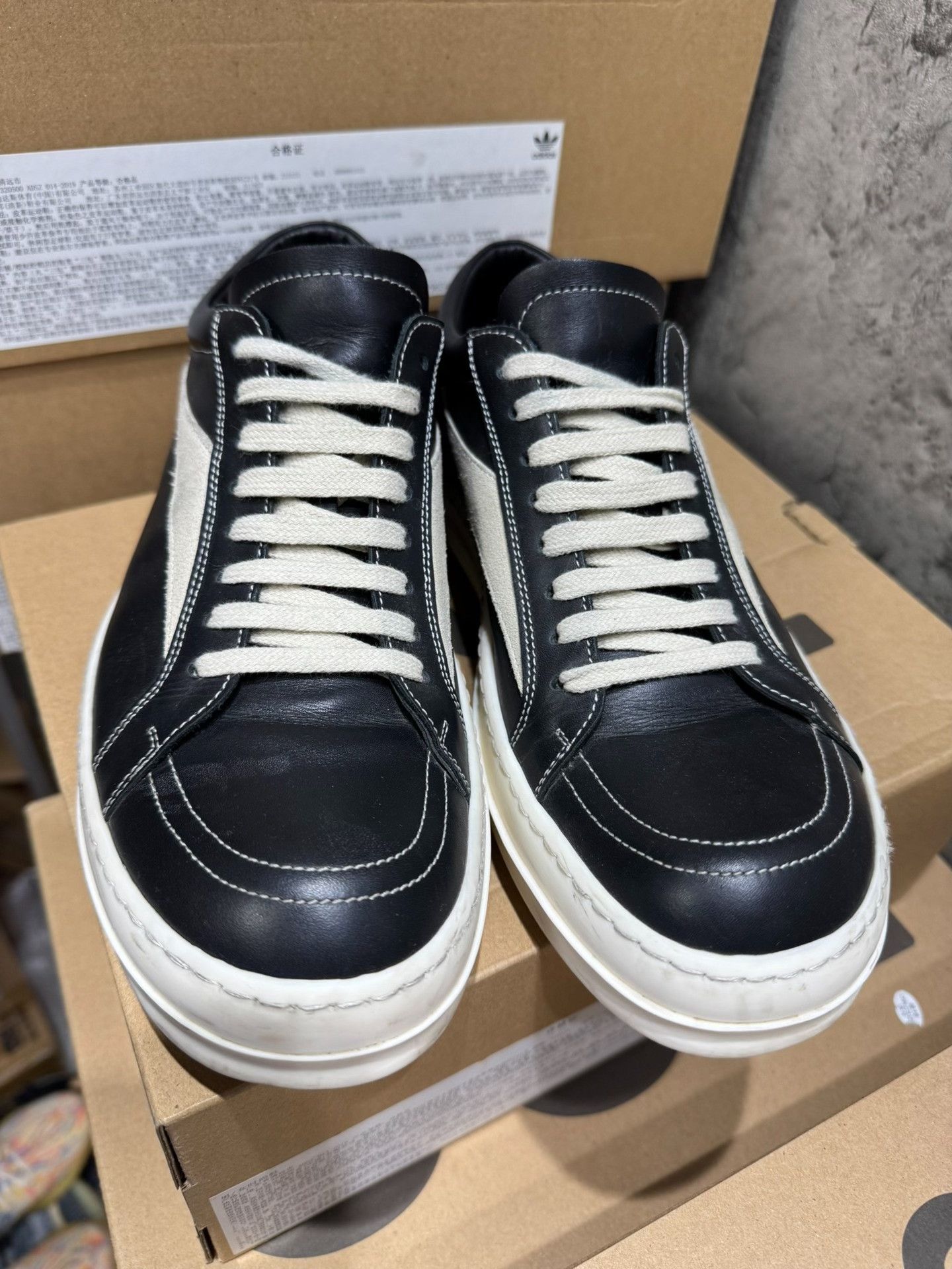 Rick Owens Rick Owens Leather Black Lowtop Sneakers 40 Men Size US 7 / EU 40 - 3 Thumbnail