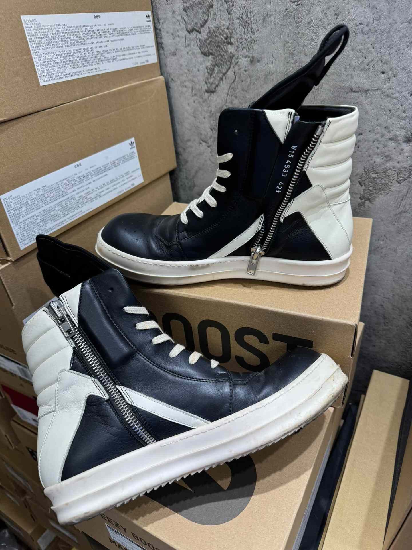 Rick Owens Rick Owens Leather Black Hitop Sneakers 42 Men Size US 9 / EU 42 - 3 Thumbnail