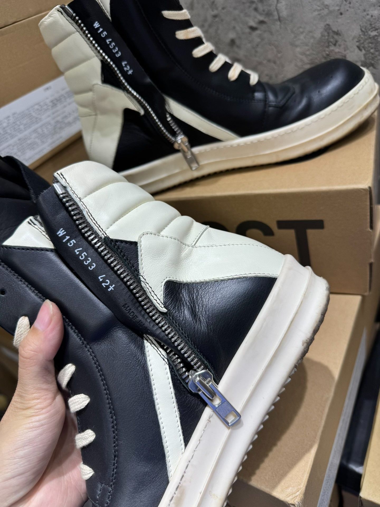 Rick Owens Rick Owens Leather Black Hitop Sneakers 42 Men Size US 9 / EU 42 - 5 Thumbnail