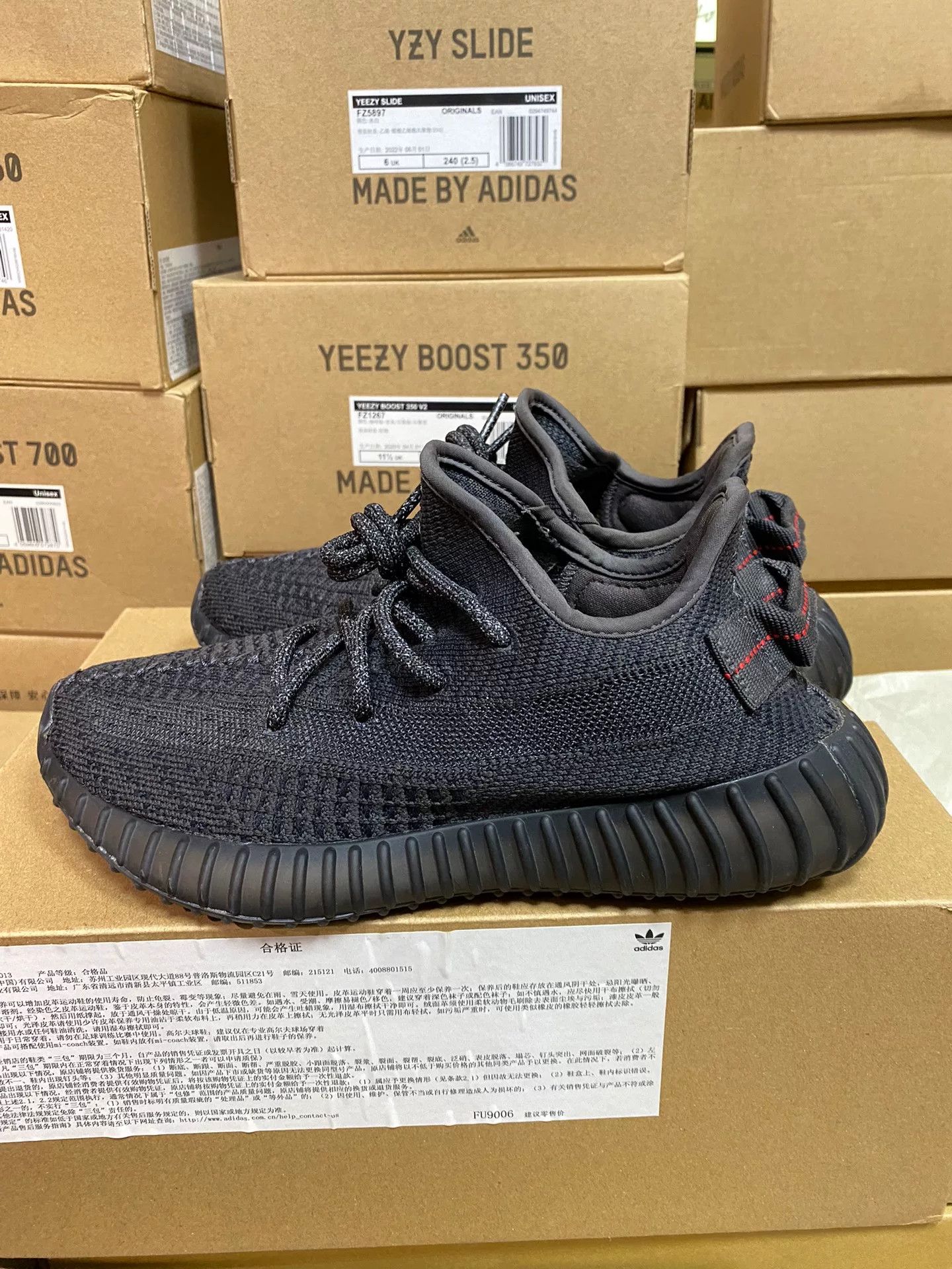 Adidas Adidas YEEZY350 Black Lowtop Sneakers 37 Women Size US 6.5 / IT 36.5 - 6 Thumbnail