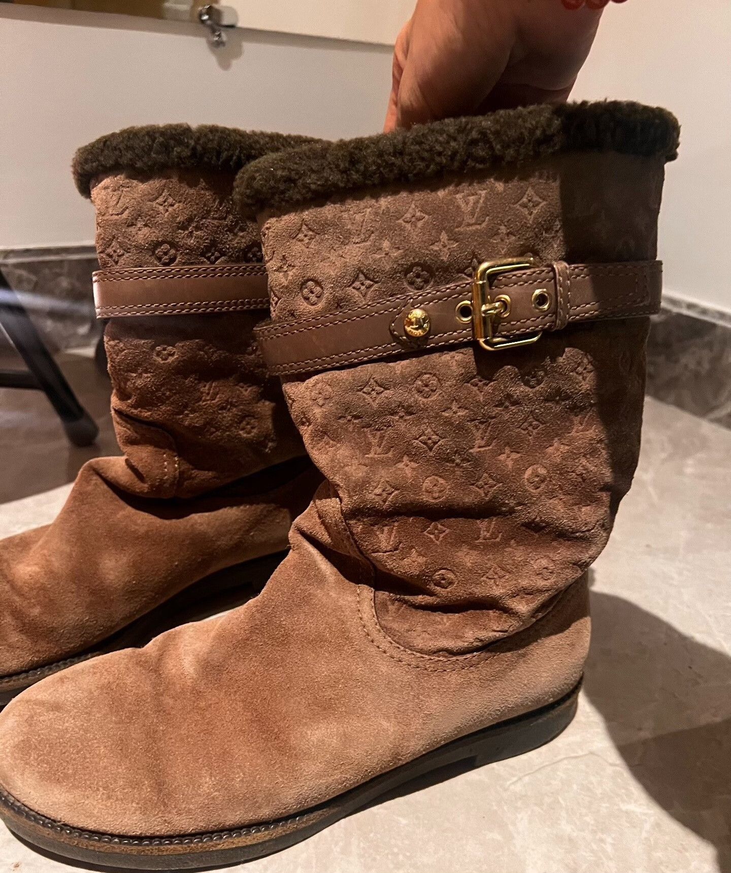 Louis Vuitton Louis Vuitton Wool Boots 39 Women Size US 8.5 / IT 38.5 - 2 Thumbnail