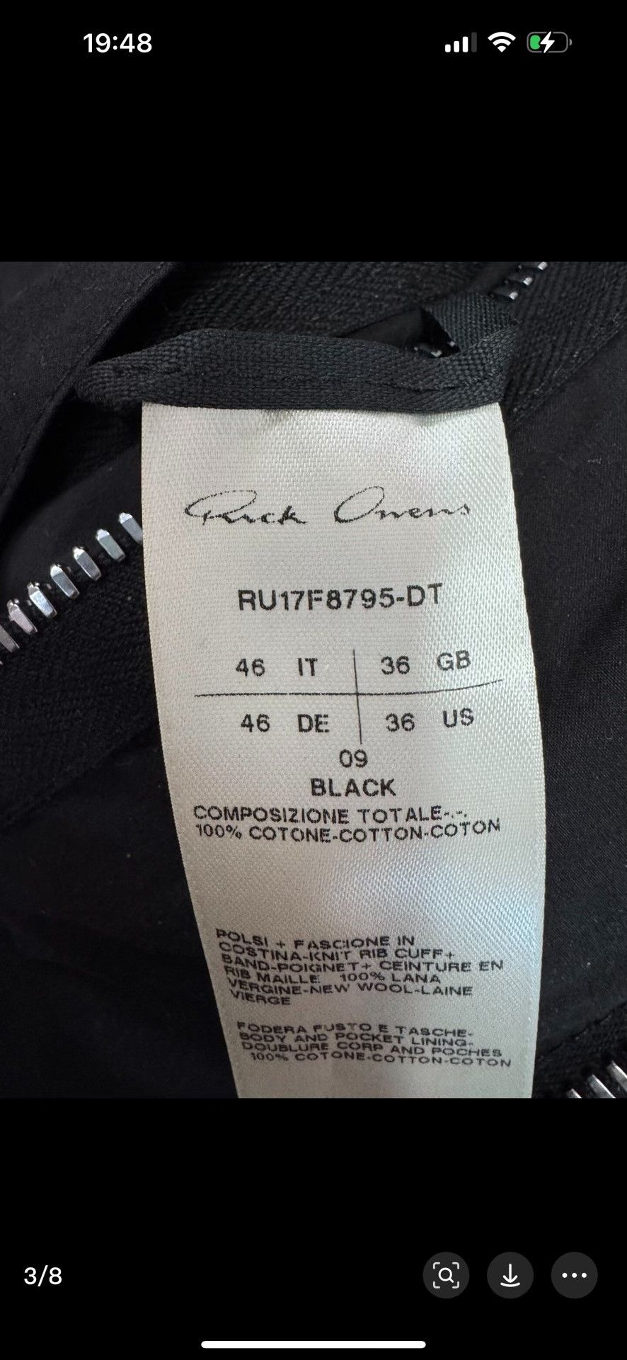 Rick Owens Rick Owens Down Cotton Black Heavy Coat S Men Size US S / EU 44-46 / 1 - 6 Thumbnail