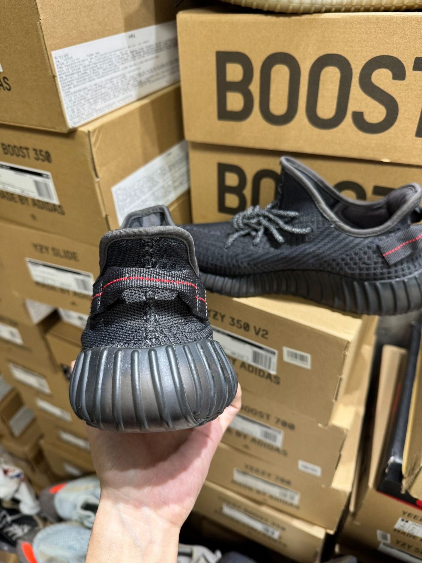 Adidas Adidas YEEZY350 Black Lowtop Sneakers 10 Men Size US 10 / EU 43 - 9 Thumbnail
