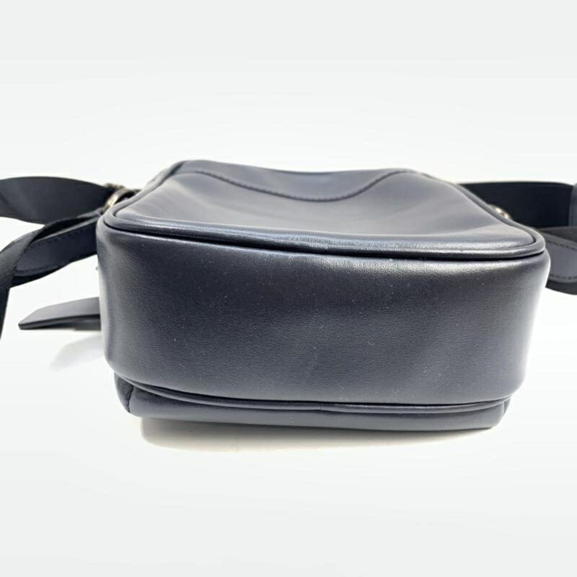 Coach COACH Leather Shoulder Bag, Navy Size ONE SIZE - 3 Thumbnail