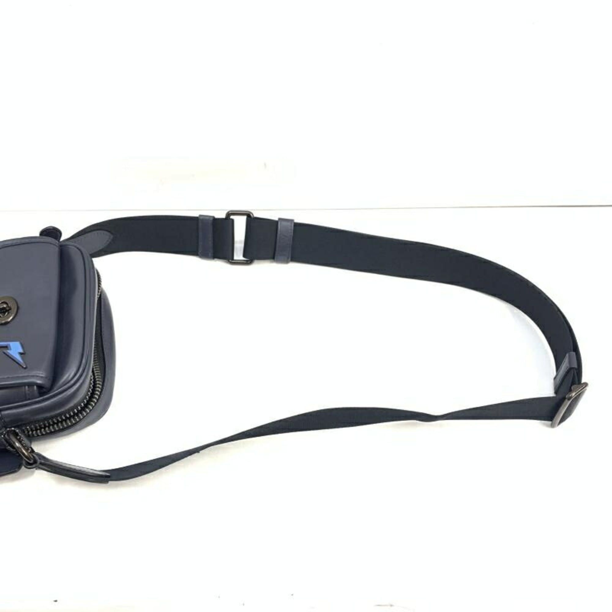 Coach COACH Leather Shoulder Bag, Navy Size ONE SIZE - 8 Thumbnail