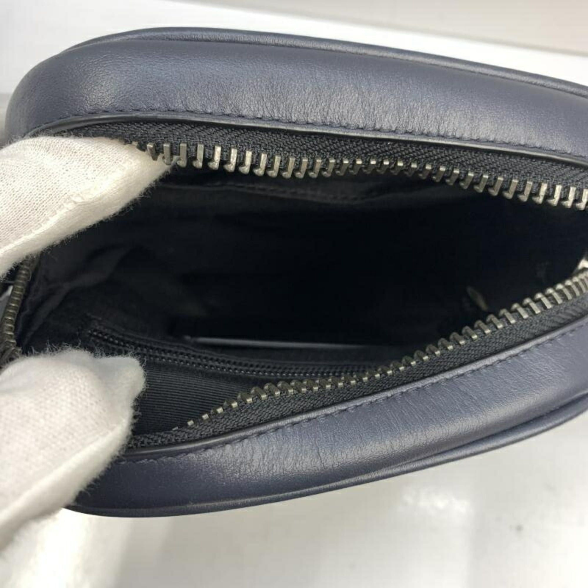 Coach COACH Leather Shoulder Bag, Navy Size ONE SIZE - 5 Thumbnail