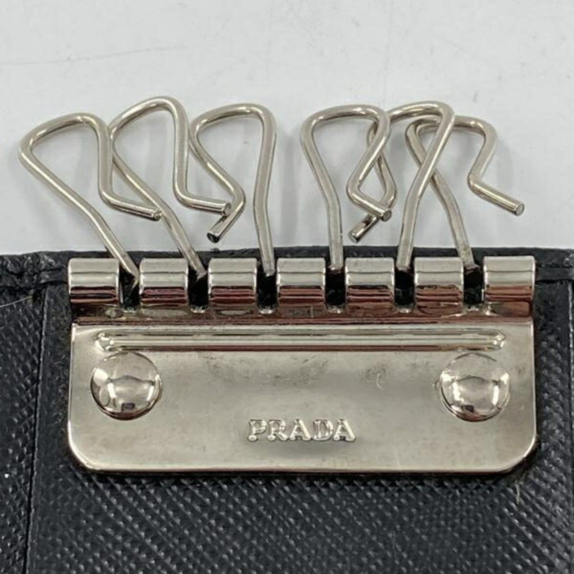Prada PRADA 6-Key Case, Saffiano Leather, Black Size ONE SIZE - 8 Thumbnail