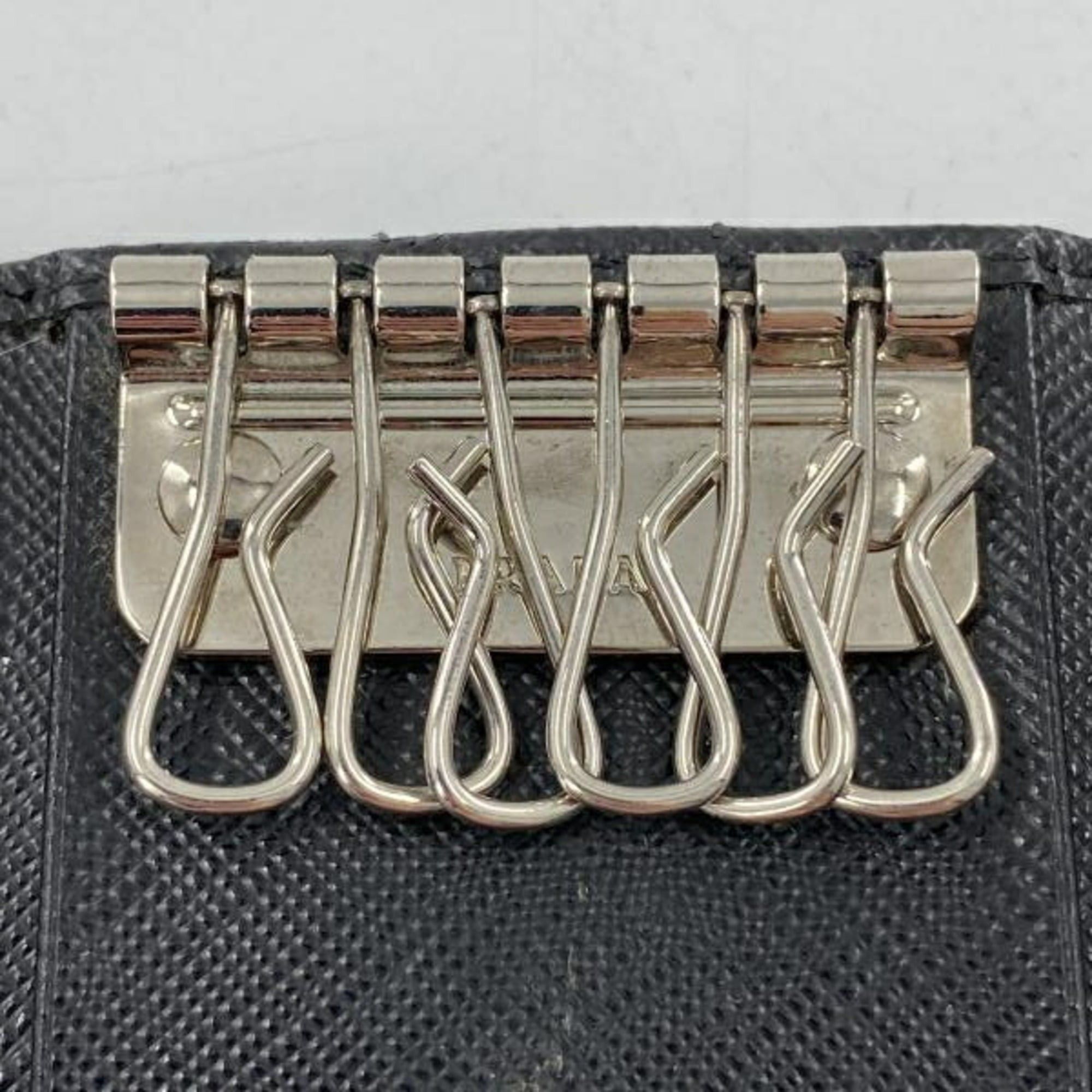 Prada PRADA 6-Key Case, Saffiano Leather, Black Size ONE SIZE - 7 Thumbnail