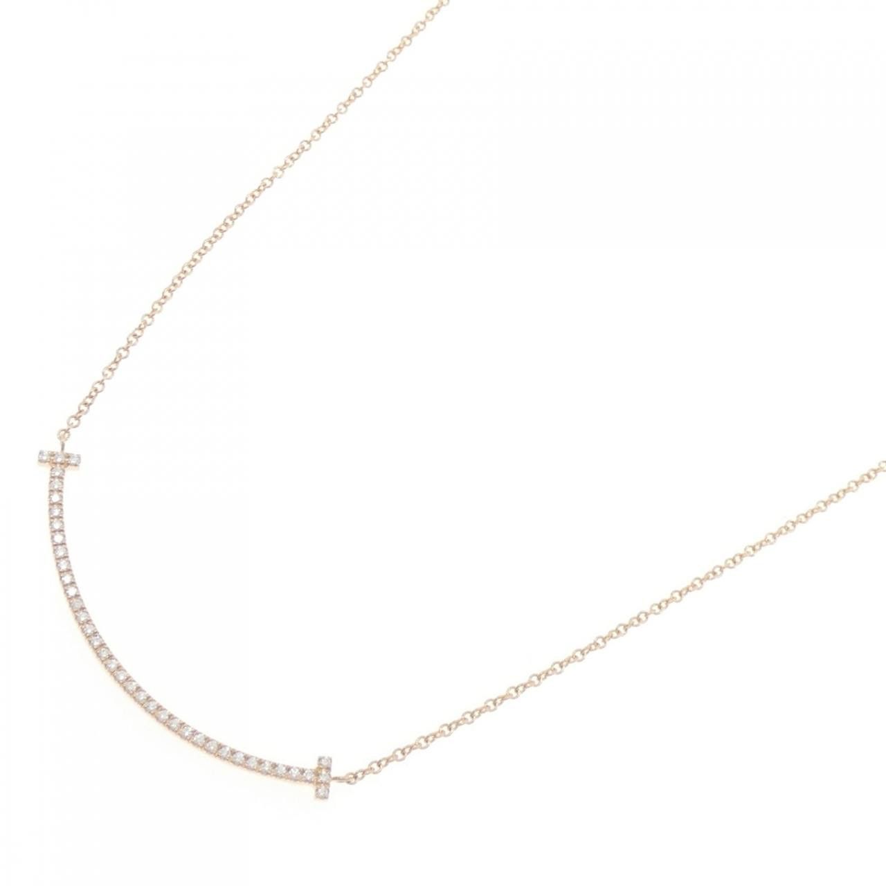 Tiffany & Co. Tiffany & Co. Tiffany T Smile 750 Pink Gold Diamond Necklace Precious Metal Necklace DUTY FREE for USA Size ONE SIZE - 2 Thumbnail