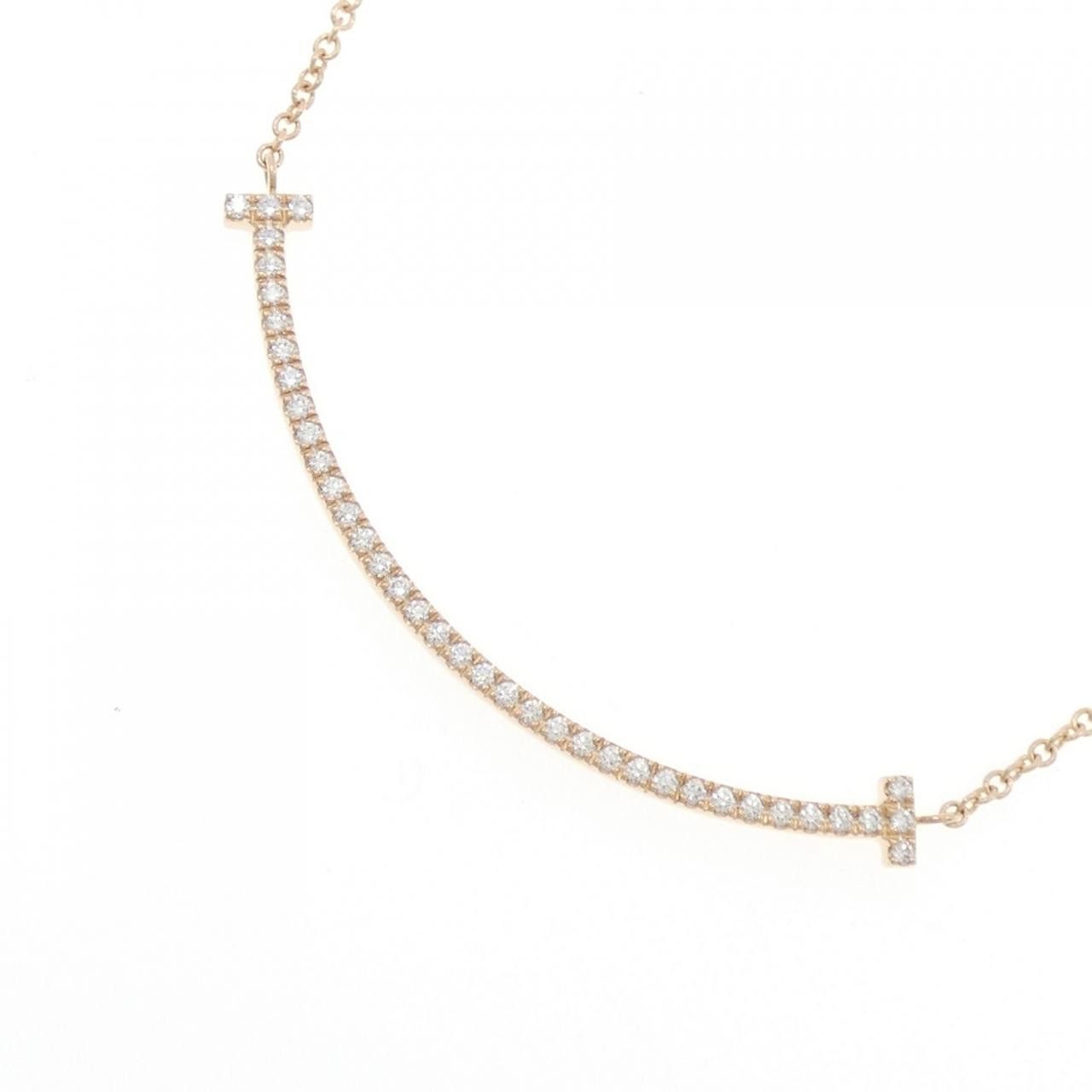 Tiffany & Co. Tiffany & Co. Tiffany T Smile 750 Pink Gold Diamond Necklace Precious Metal Necklace DUTY FREE for USA Size ONE SIZE - 3 Thumbnail