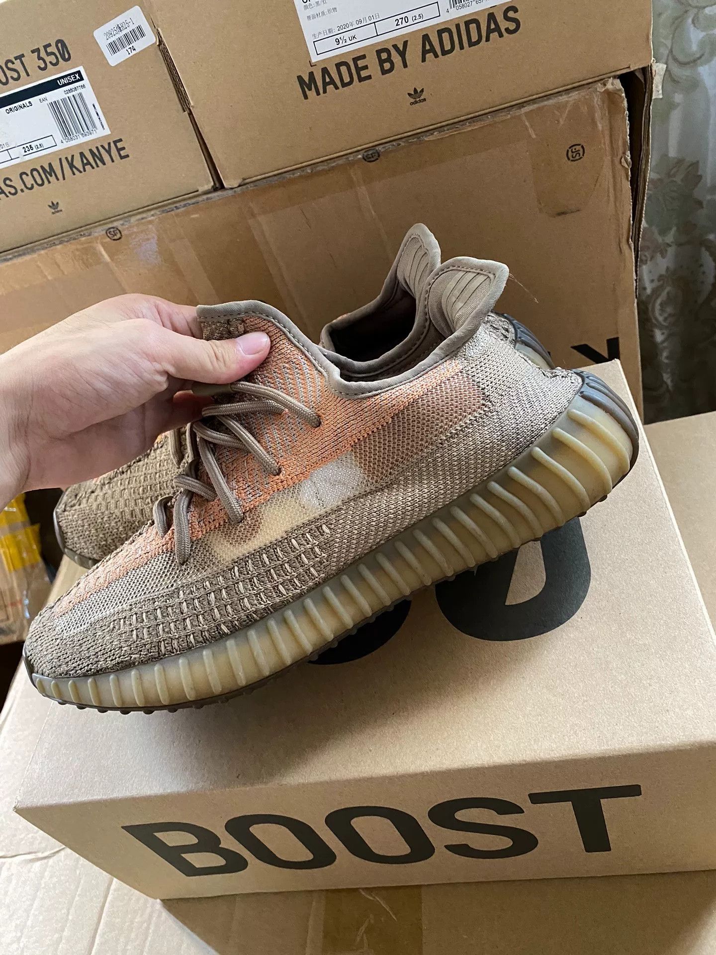 Adidas Adidas YEEZY350 Orange Lowtop Sneakers S Men Size US 10 / EU 43 - 8 Thumbnail