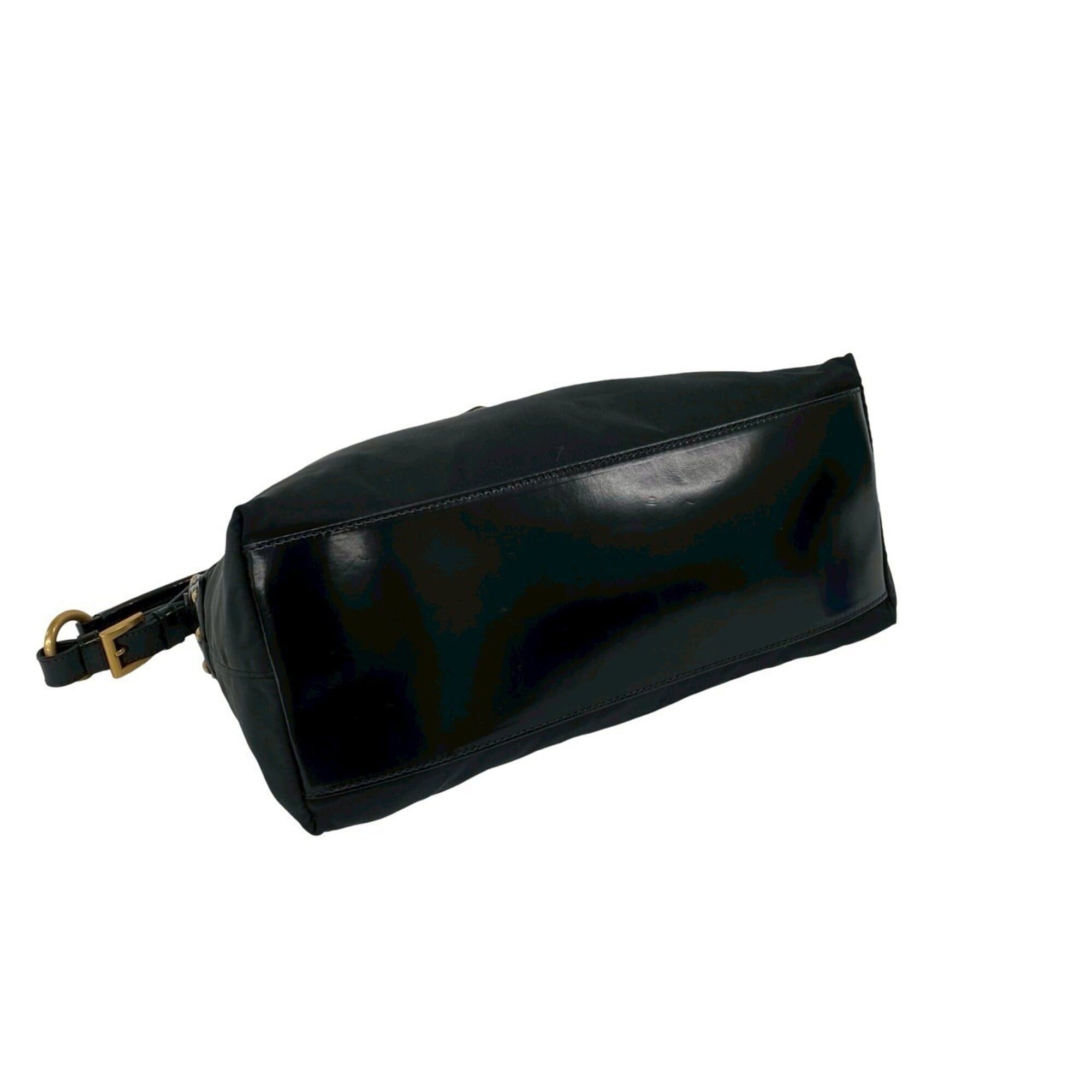 Prada PRADA Triangle Logo Hardware Nylon Patent Leather Genuine Studded Semi One Shoulder Bag Black 27985 Size ONE SIZE - 7 Thumbnail