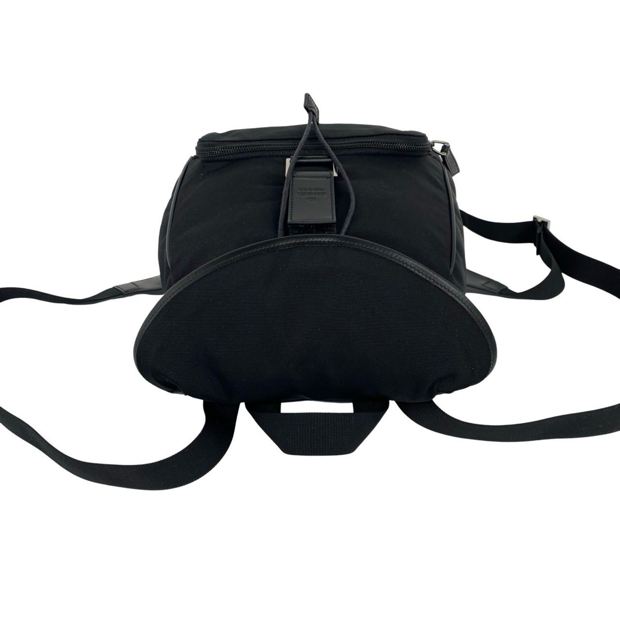Gucci GUCCI Logo Engraved Nylon Leather Drawstring Mini Backpack Daypack Black 39141 Size ONE SIZE - 4 Thumbnail