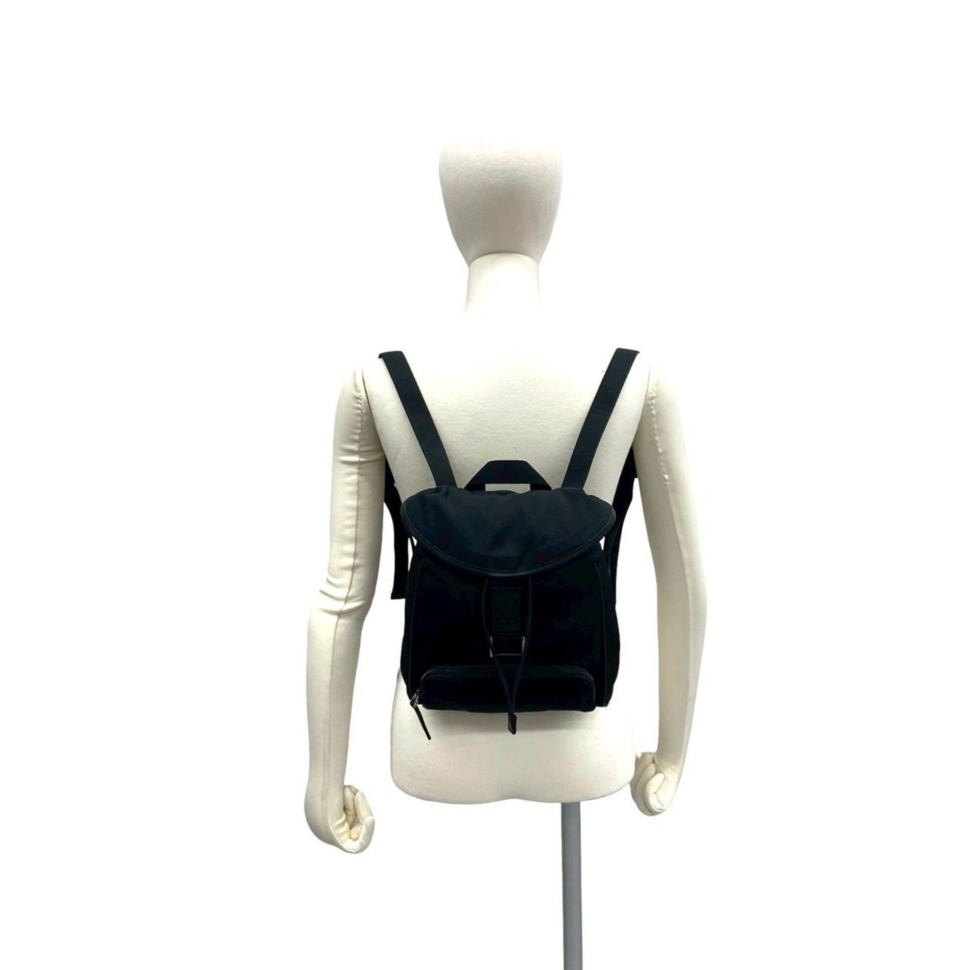 Gucci GUCCI Logo Engraved Nylon Leather Drawstring Mini Backpack Daypack Black 39141 Size ONE SIZE - 2 Thumbnail