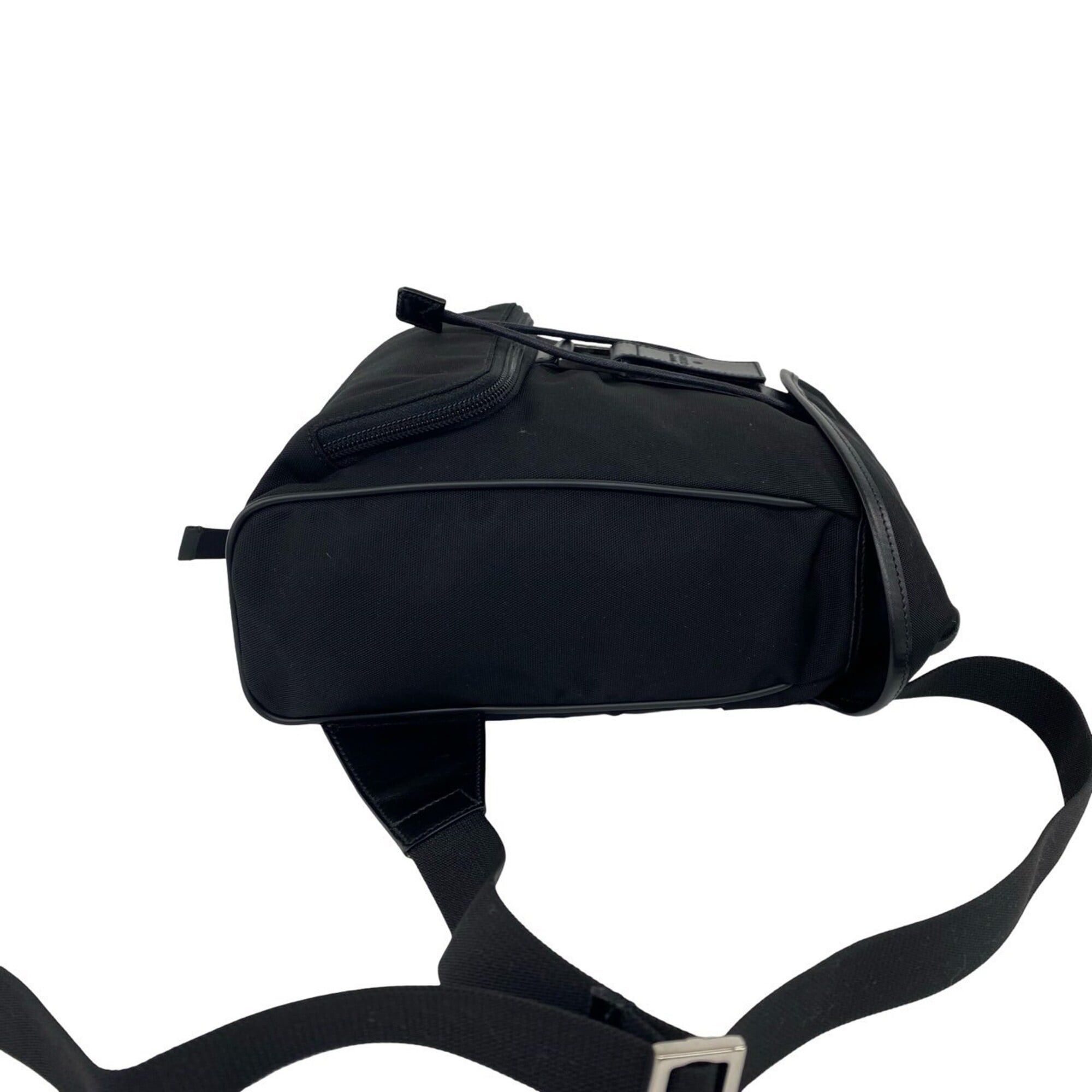 Gucci GUCCI Logo Engraved Nylon Leather Drawstring Mini Backpack Daypack Black 39141 Size ONE SIZE - 6 Thumbnail