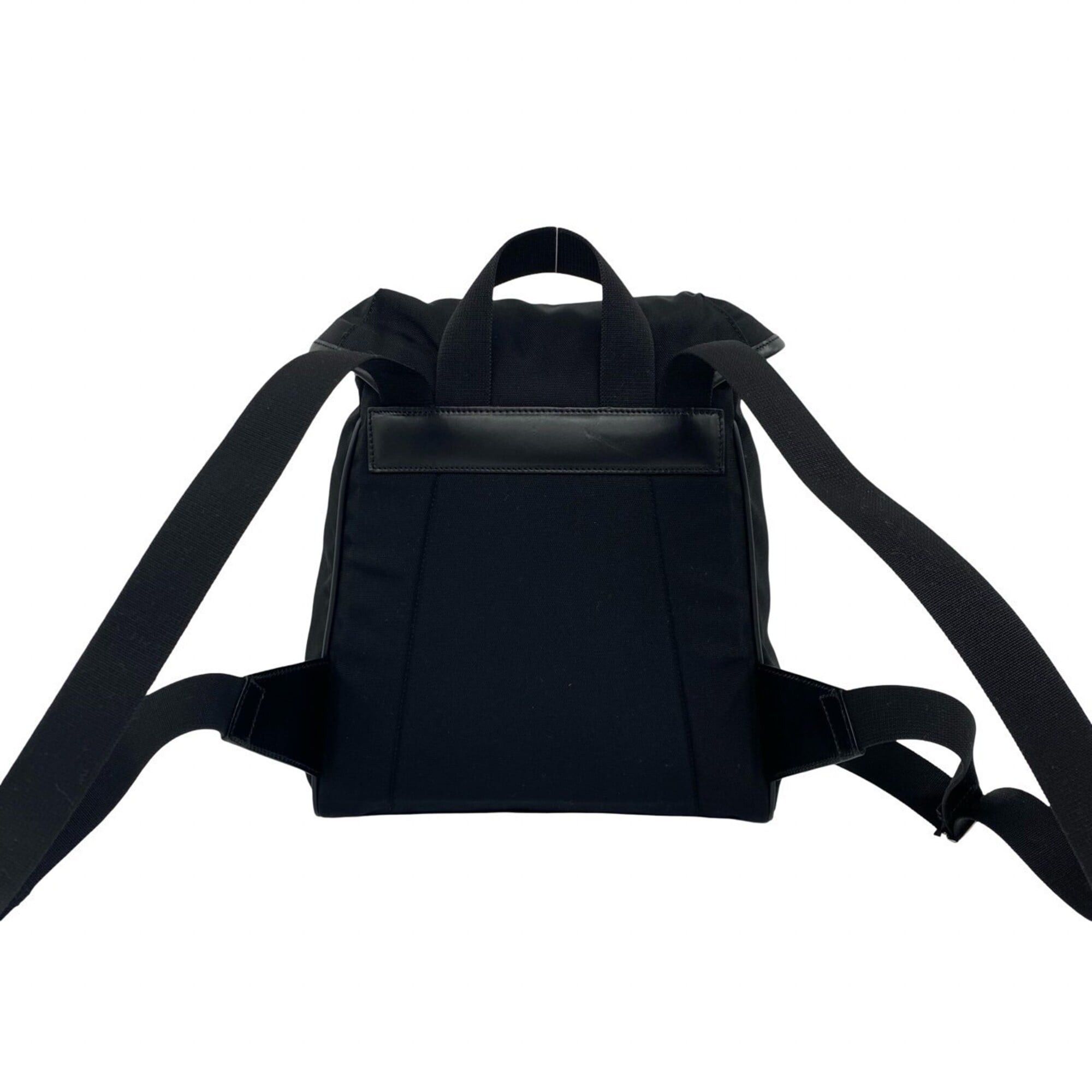 Gucci GUCCI Logo Engraved Nylon Leather Drawstring Mini Backpack Daypack Black 39141 Size ONE SIZE - 3 Thumbnail