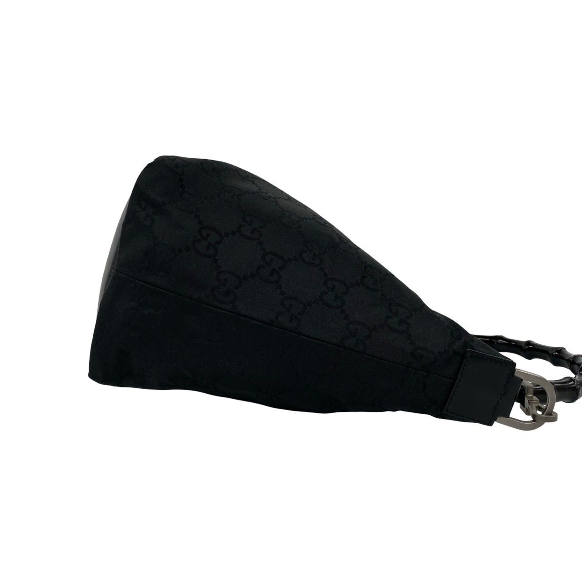 Gucci GUCCI Bamboo GG Logo Nylon Leather Genuine Handbag Mini Tote Bag Semi Shoulder Black 02622 Size ONE SIZE - 6 Thumbnail