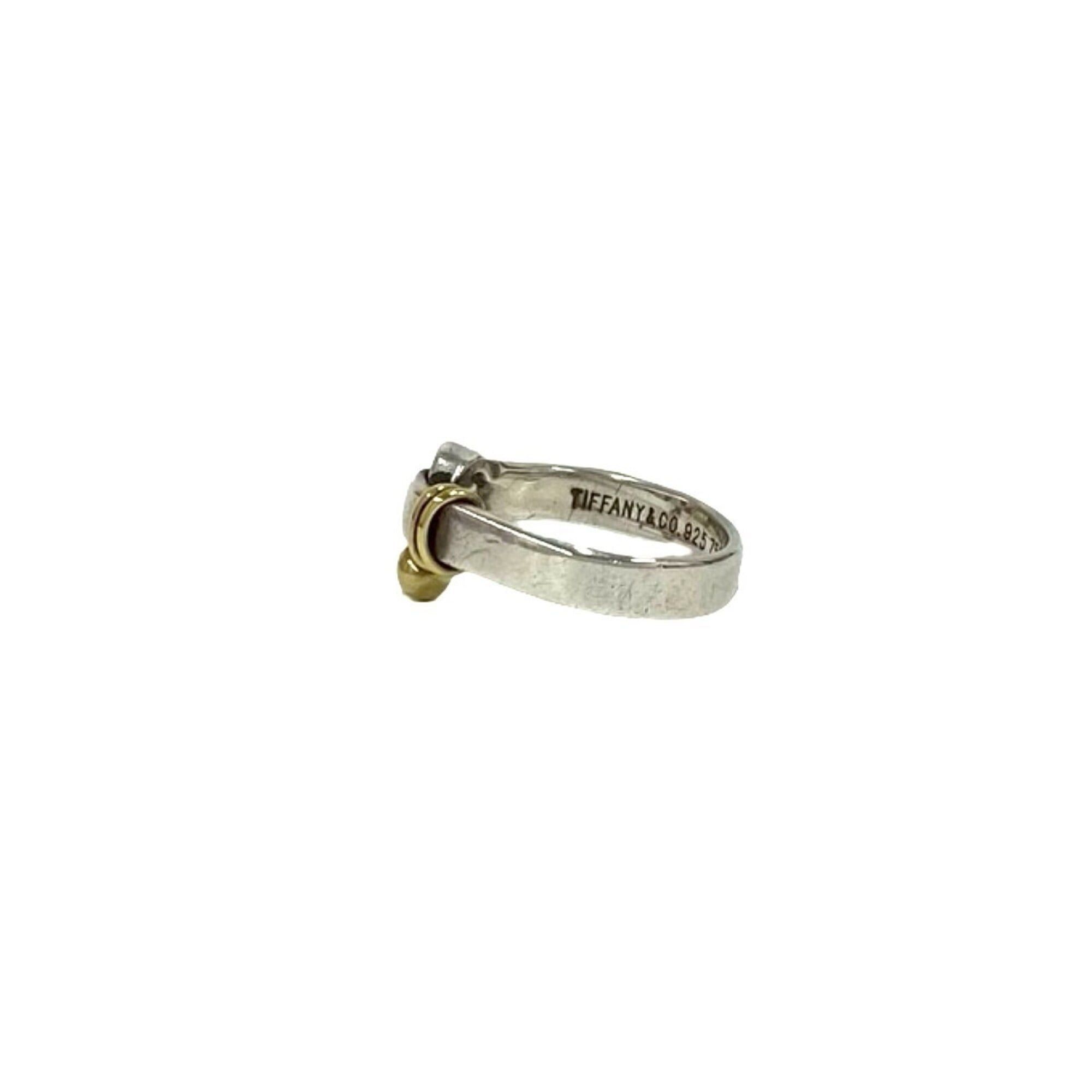 Tiffany & Co. TIFFANY&Co. Tiffany Love Knot Ring, Hook & Eye, Sterling Silver 925, 18K Yellow Gold, Silver, 105-6 Size ONE SIZE - 4 Thumbnail