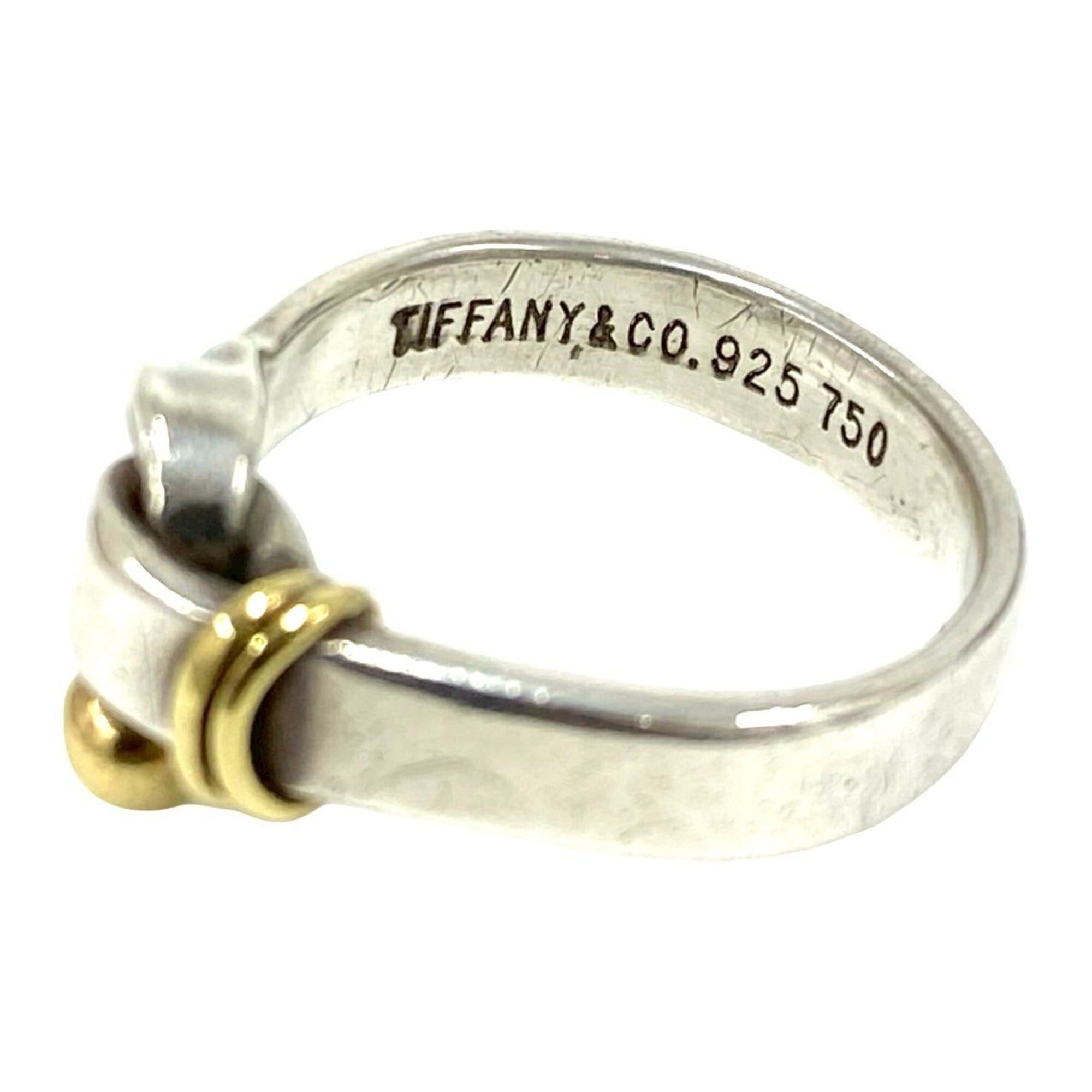 Tiffany & Co. TIFFANY&Co. Tiffany Love Knot Ring, Hook & Eye, Sterling Silver 925, 18K Yellow Gold, Silver, 105-6 Size ONE SIZE - 3 Thumbnail