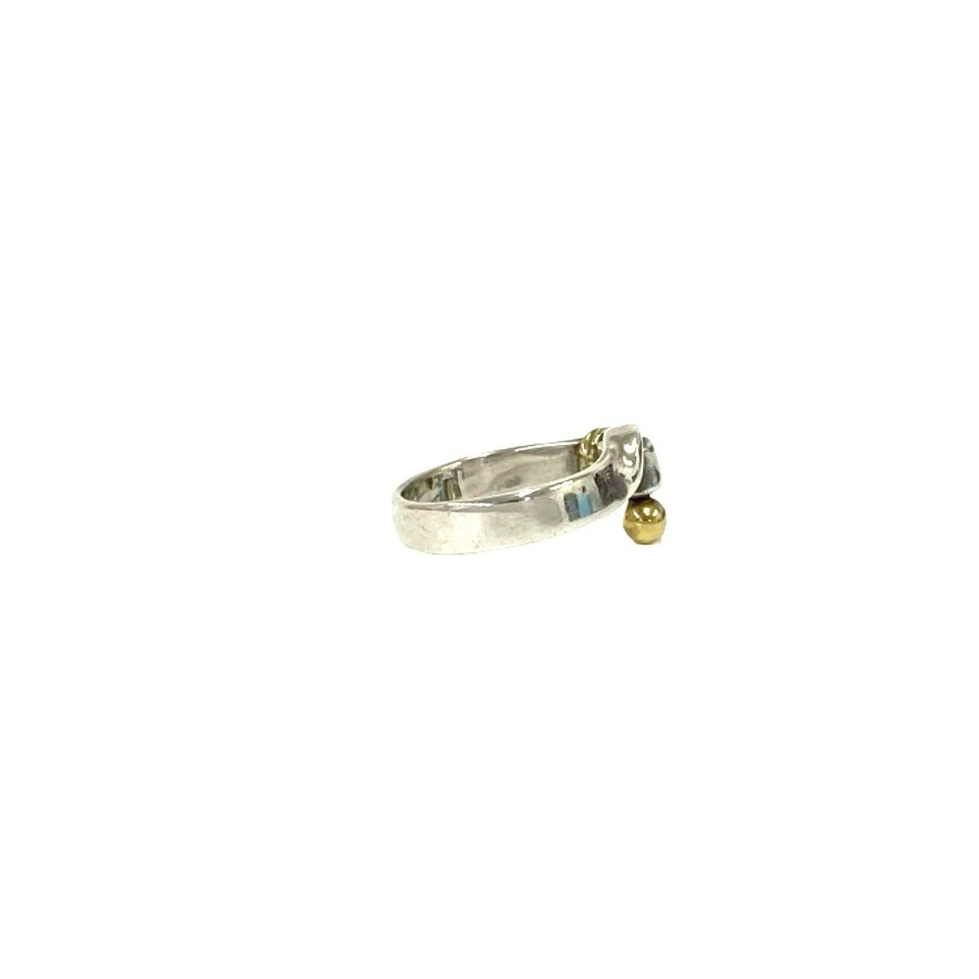 Tiffany & Co. TIFFANY&Co. Tiffany Love Knot Ring, Hook & Eye, Sterling Silver 925, 18K Yellow Gold, Silver, 105-6 Size ONE SIZE - 5 Thumbnail