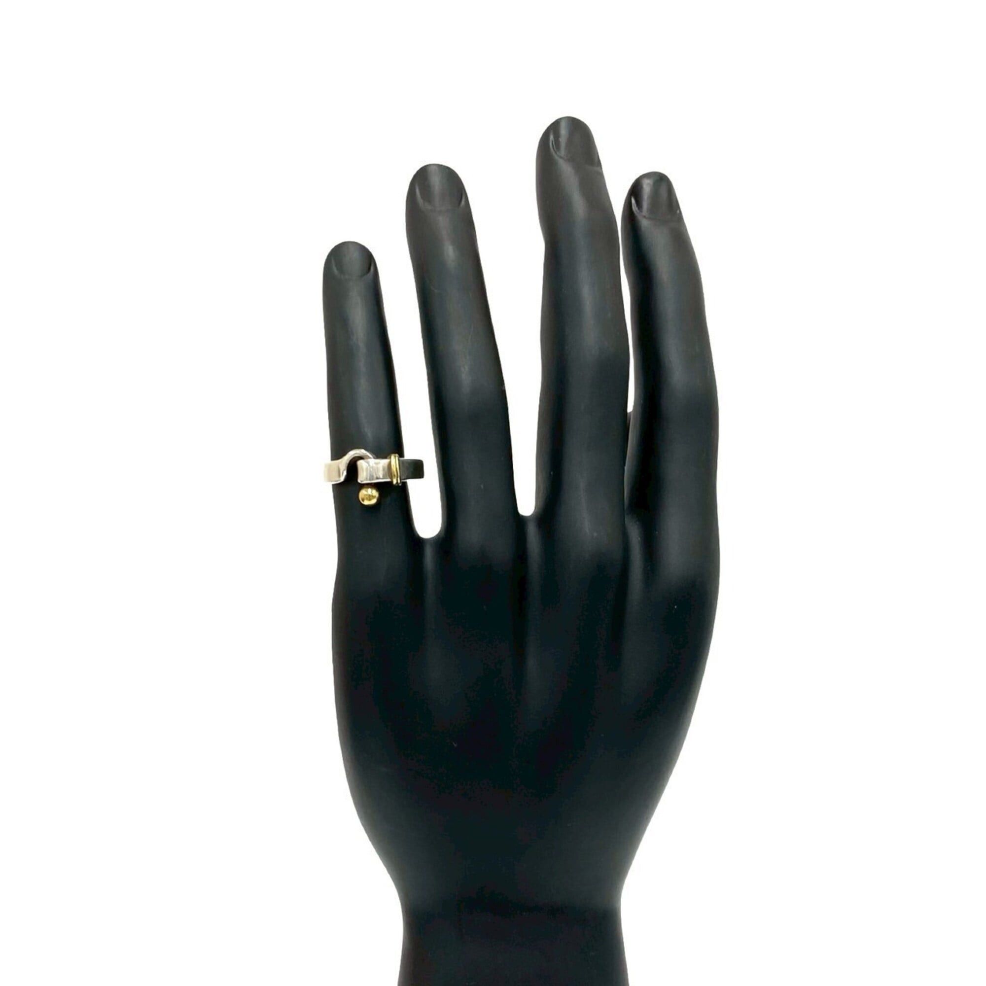 Tiffany & Co. TIFFANY&Co. Tiffany Love Knot Ring, Hook & Eye, Sterling Silver 925, 18K Yellow Gold, Silver, 105-6 Size ONE SIZE - 2 Thumbnail