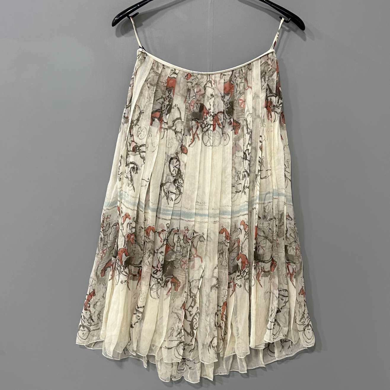 Hermes Hermes Silk Printed Skirt 36 Women Size 36" / US 14 / IT 50 - 2 Thumbnail