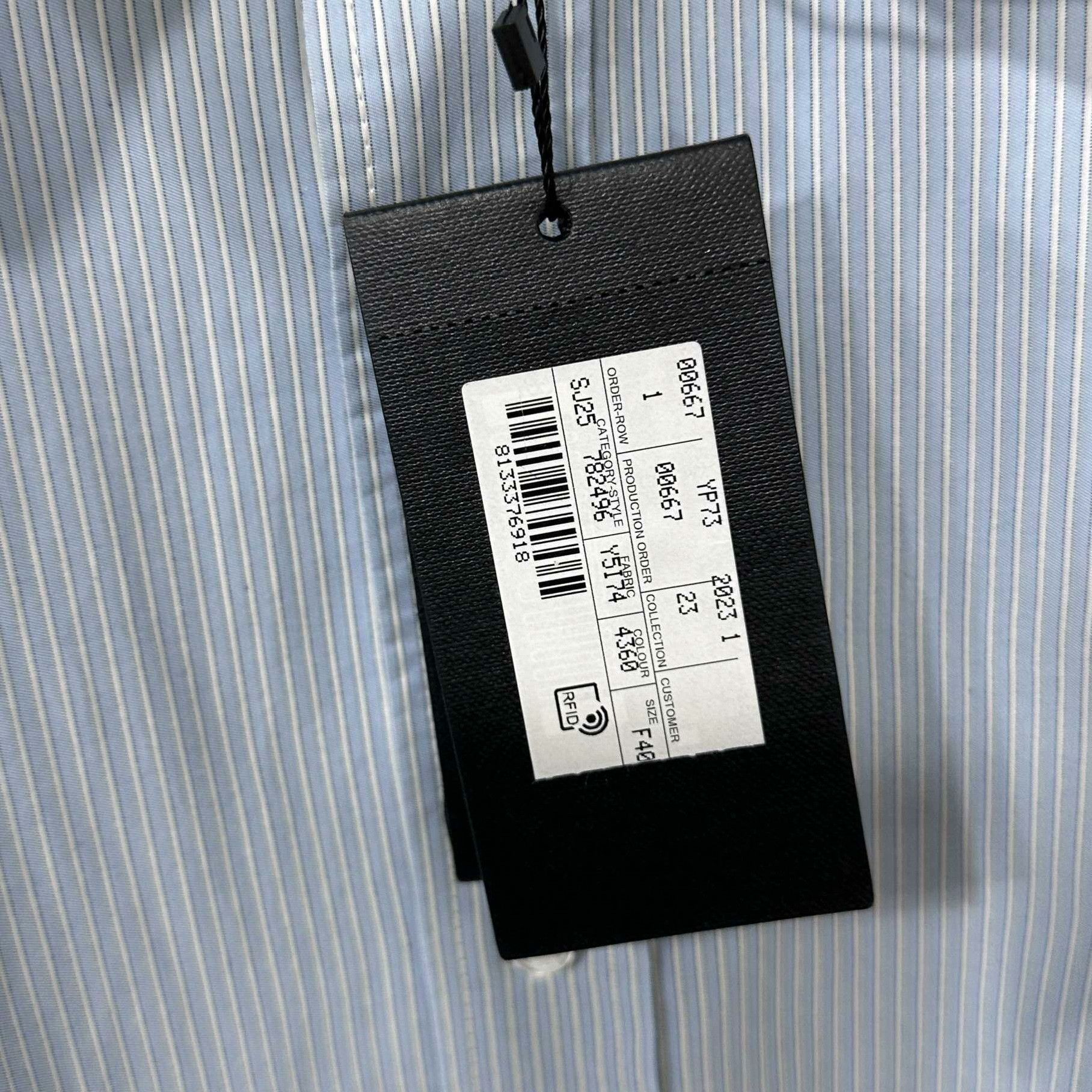 Saint Laurent Paris Saint Laurent Paris Patchwork Striped Blue Button Up Women Size S / US 4 / IT 40 - 4 Thumbnail