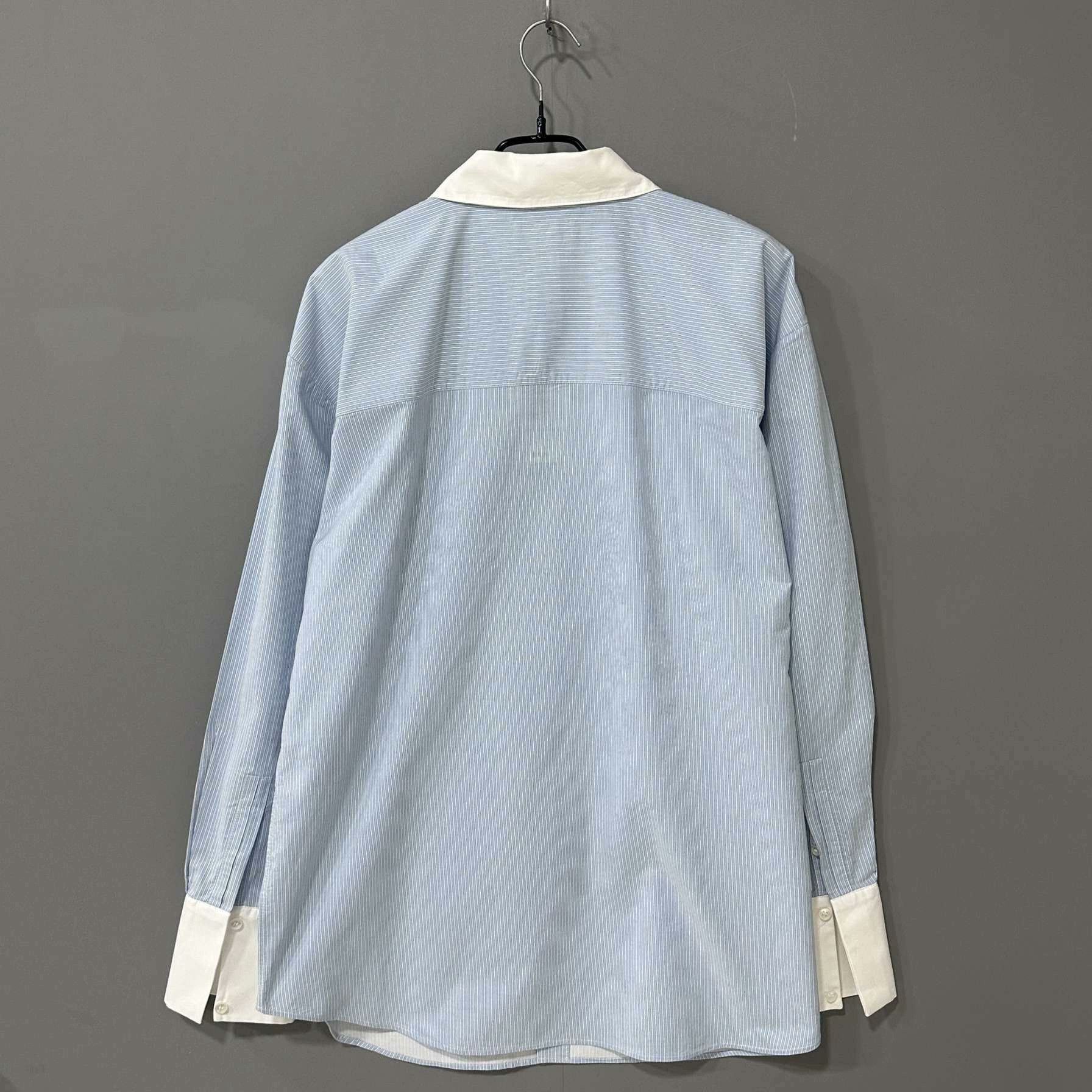 Saint Laurent Paris Saint Laurent Paris Patchwork Striped Blue Button Up Women Size S / US 4 / IT 40 - 3 Thumbnail