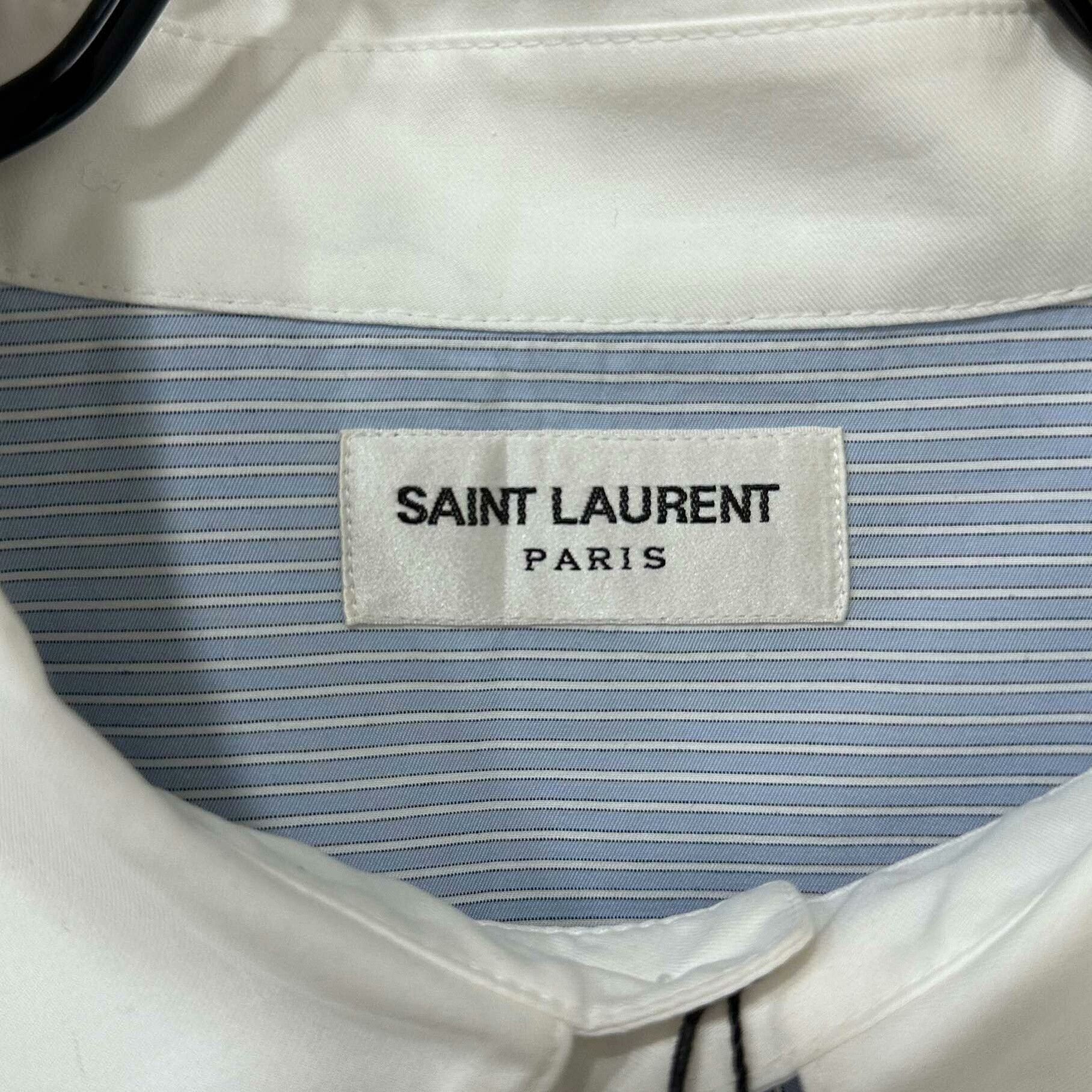 Saint Laurent Paris Saint Laurent Paris Patchwork Striped Blue Button Up Women Size S / US 4 / IT 40 - 6 Thumbnail
