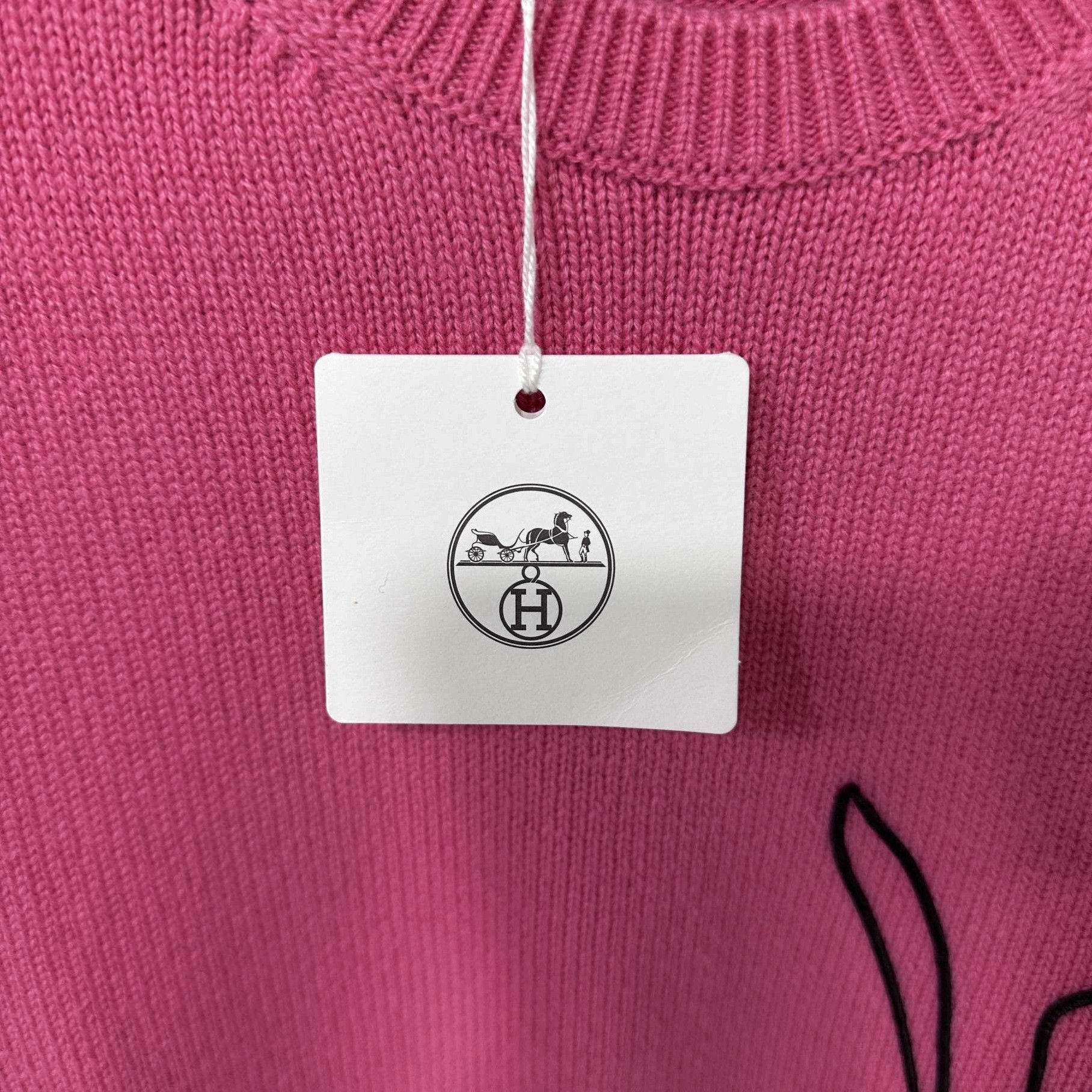 Hermes Hermes Printed Graphic Pink Sweater M Women Size M / US 6-8 / IT 42-44 - 4 Thumbnail