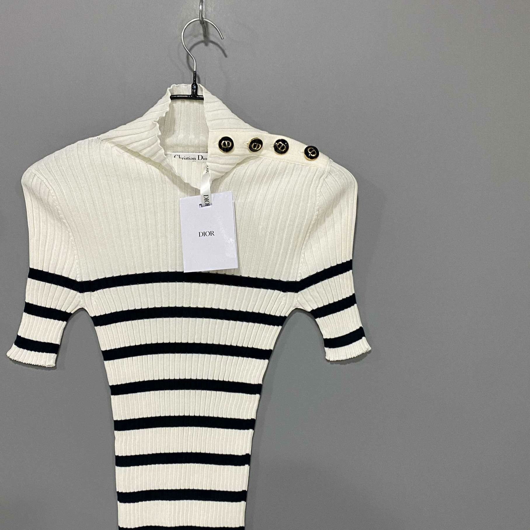 Dior Dior Knit Striped Gold Sweater it_34 Women Size XXS / US 00 / IT 34 - 2 Thumbnail