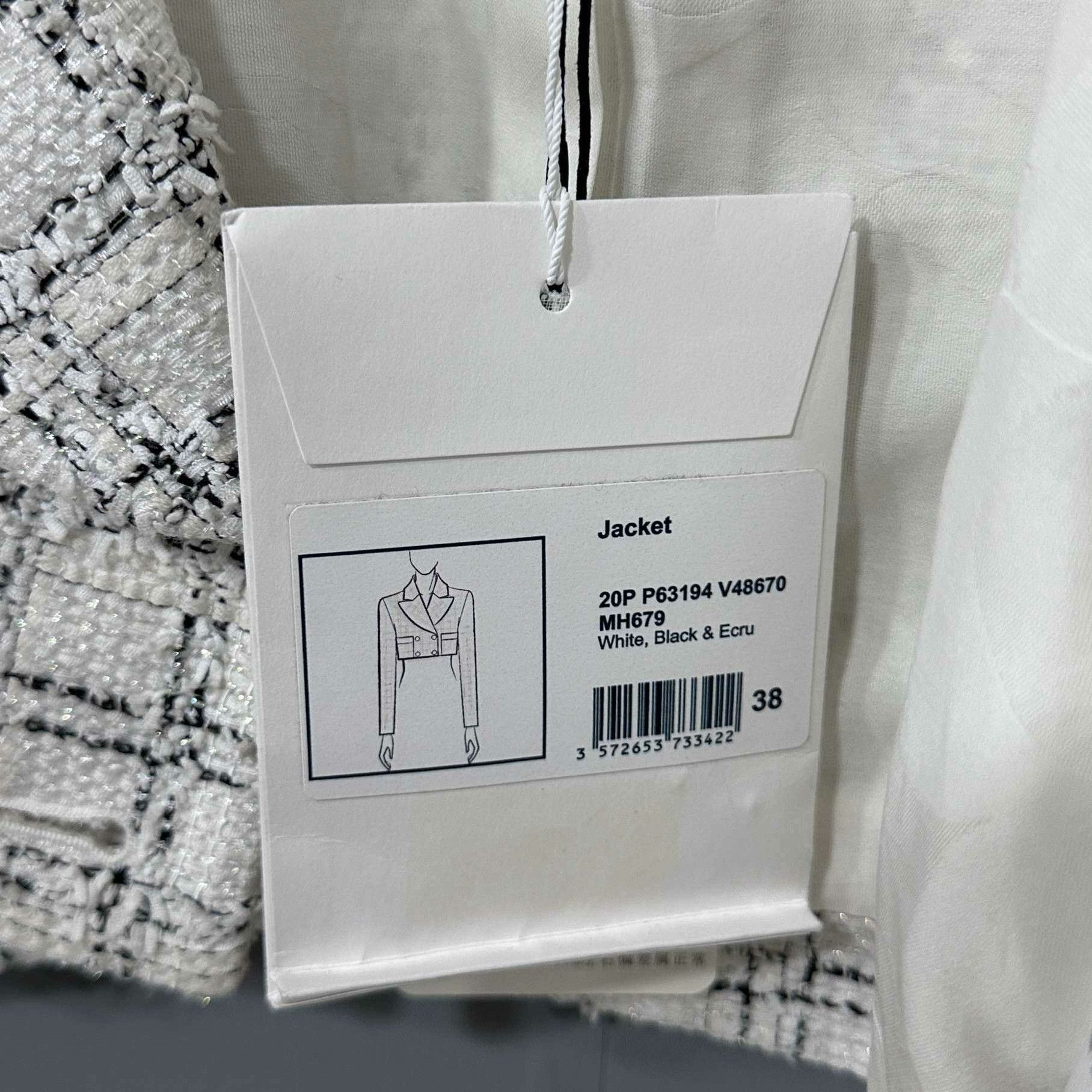 Chanel Chanel Plaid Cropped White Jacket S Women Size S / US 4 / IT 40 - 6 Thumbnail